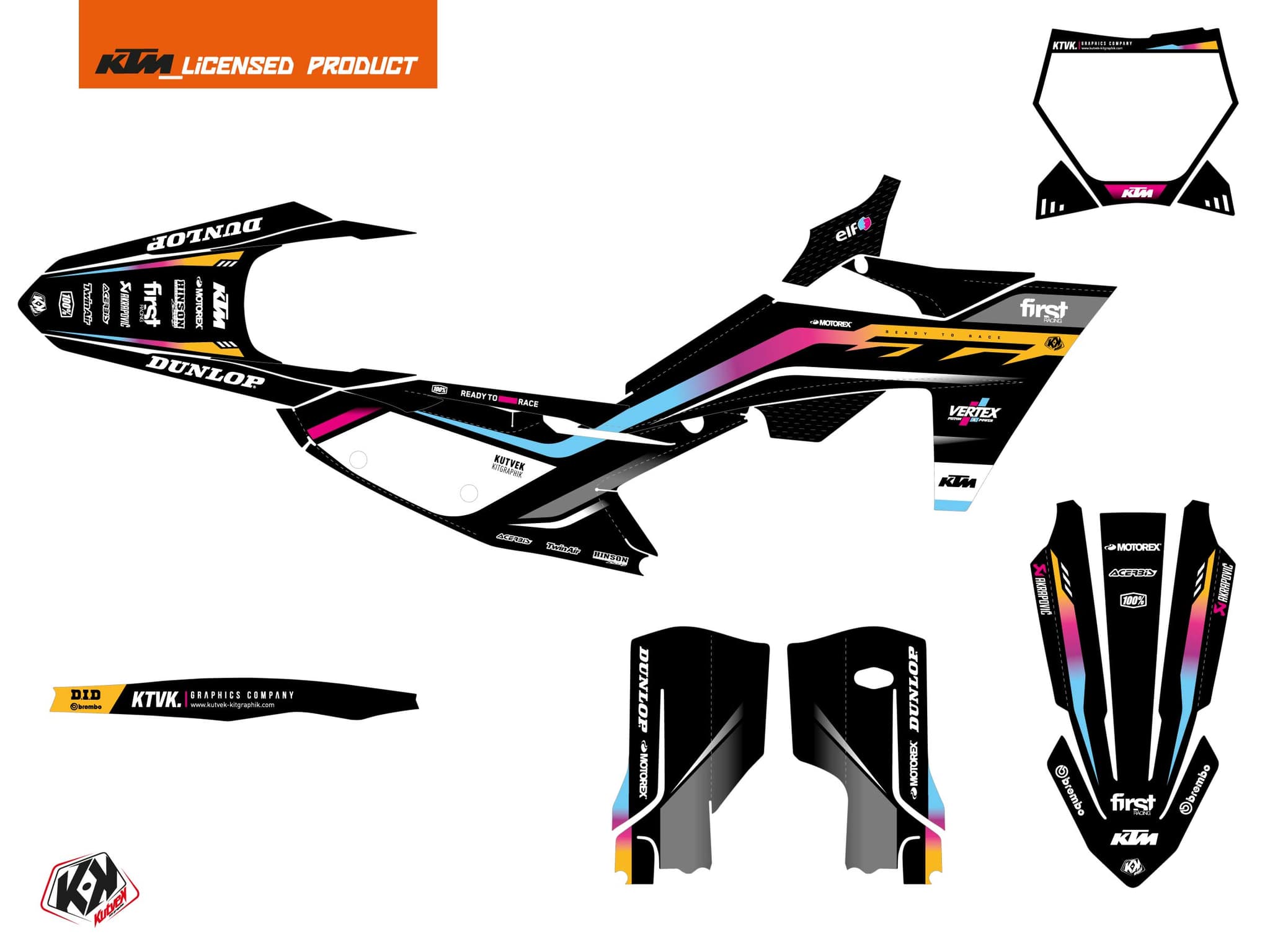 deko-set moto-cross ktm sx 250 score colors | KTM | Kutvek - View 2