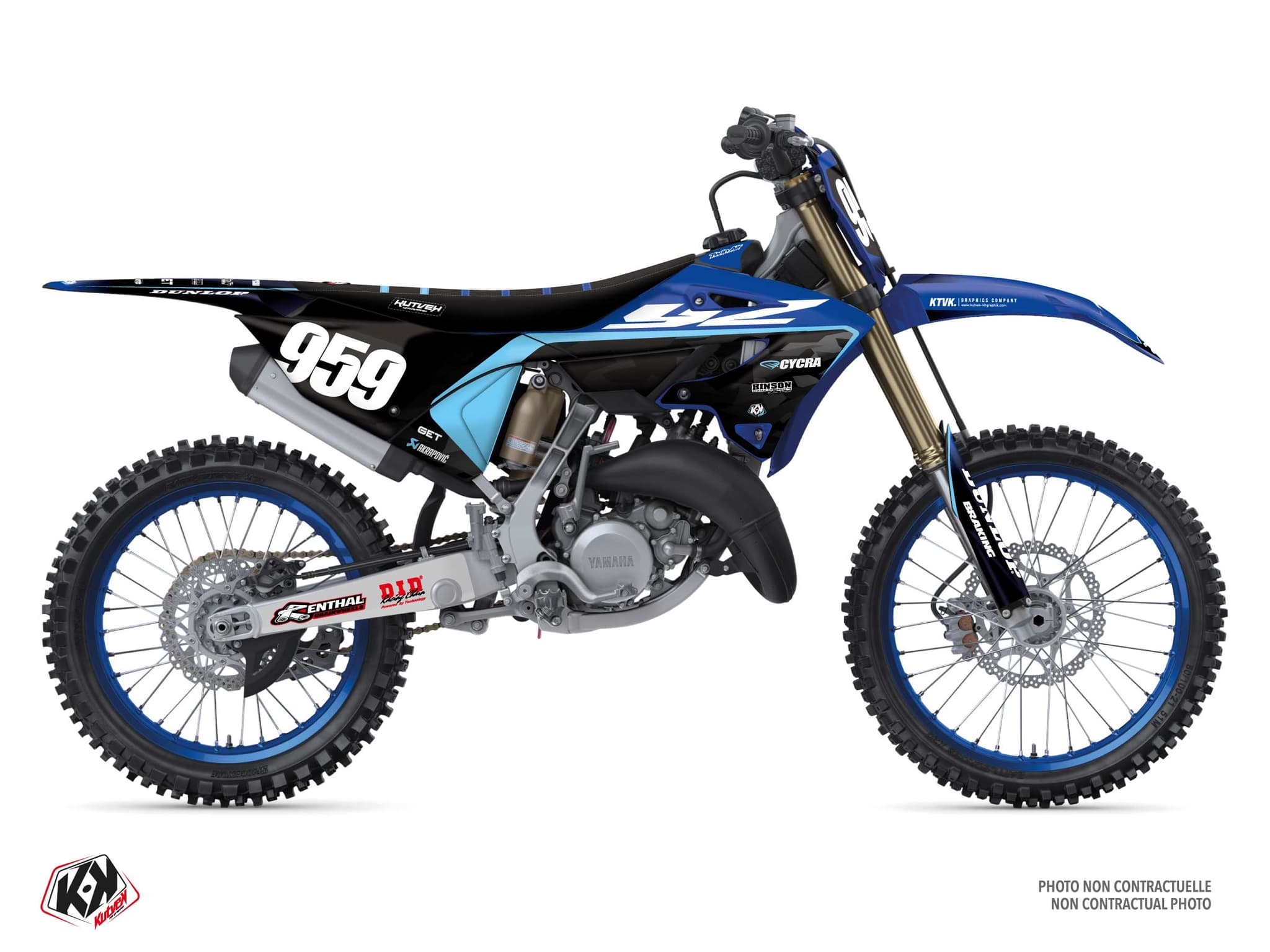 Deko-Set Moto-Cross YAMAHA YZ 125 SEAL Blau | 125 YZ | Kutvek
