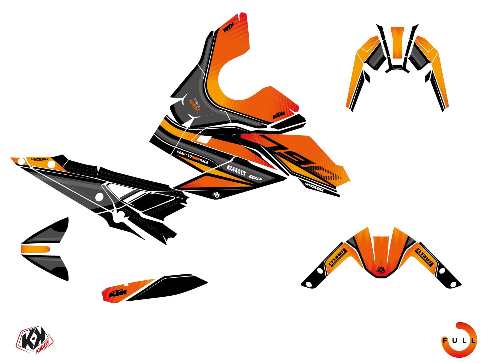 Street Bike KTM DUKE 790 SHARD Red graphic kit | KTM | Kutvek - View 3