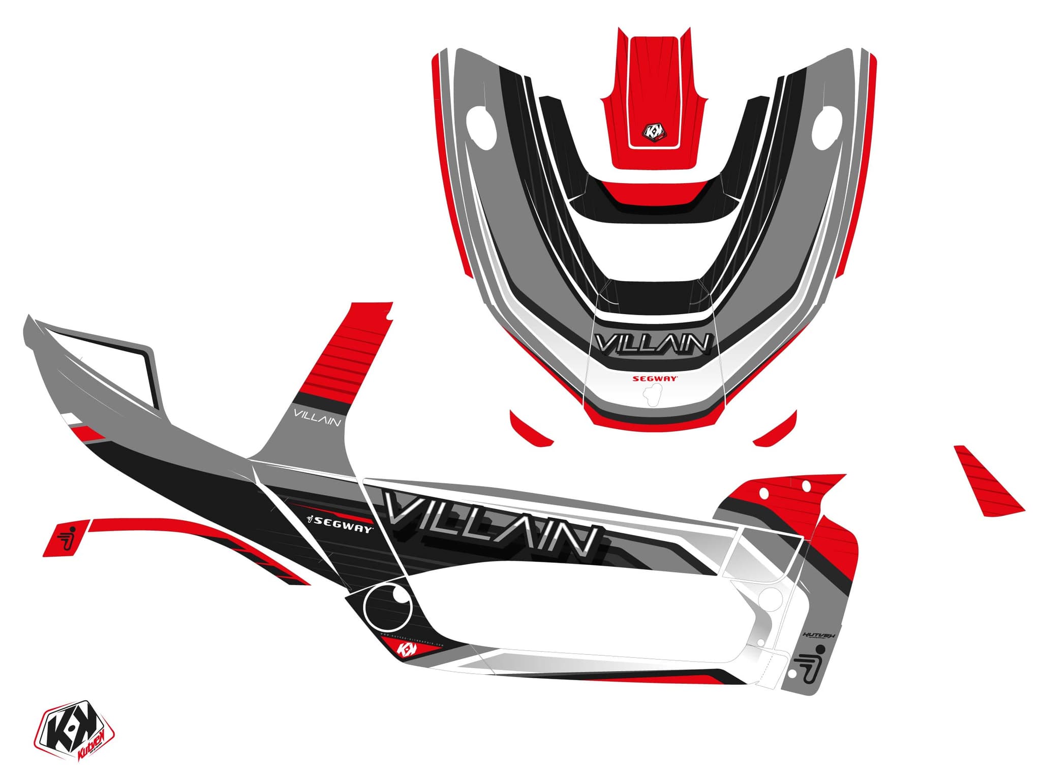 utv segway villain sharp grey  graphic kit | Segway | Kutvek - View 2