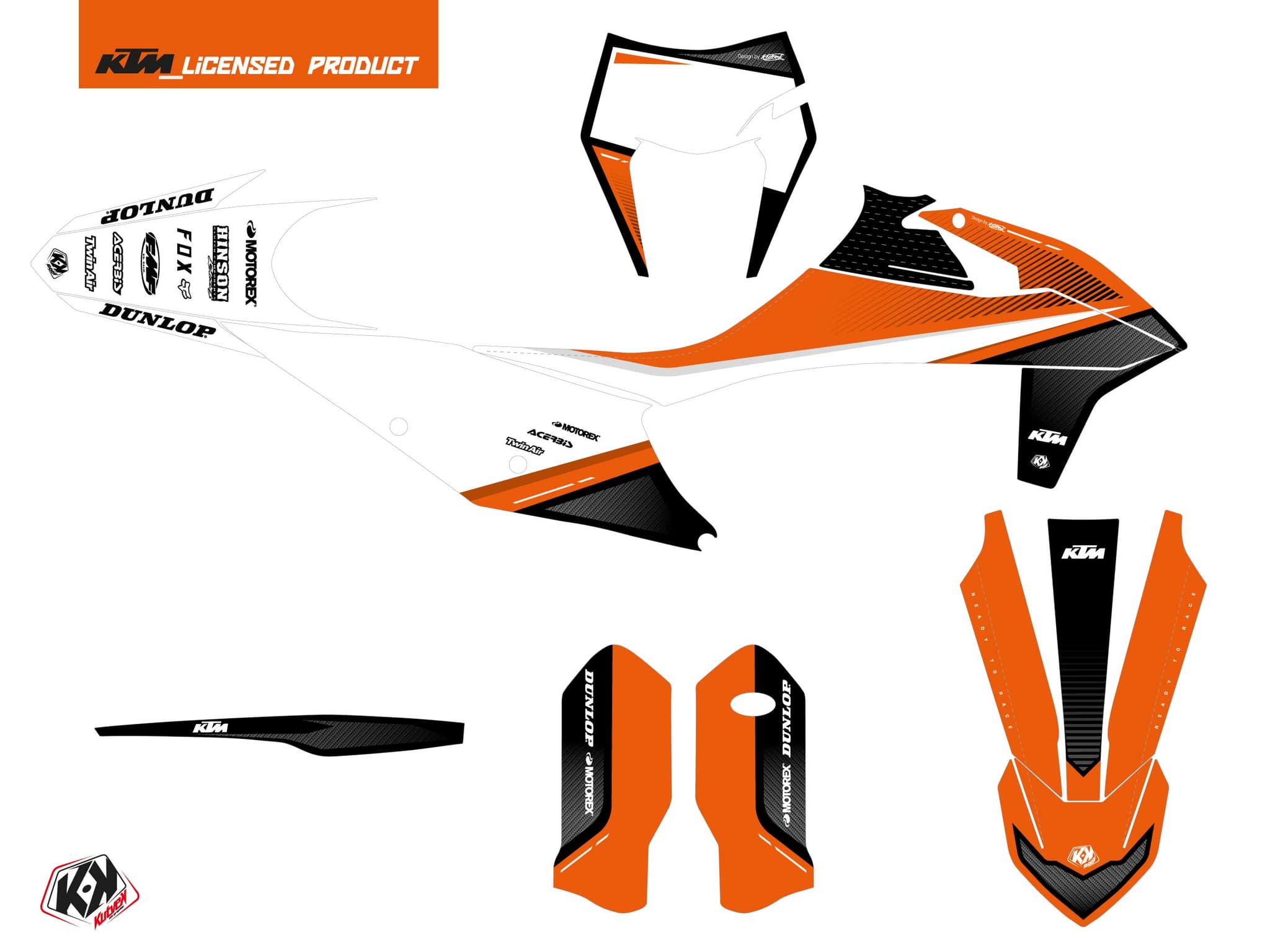 Kit graphique Moto Cross Shaw KTM EXC-EXCF Noir | KTM | Kutvek - View 2