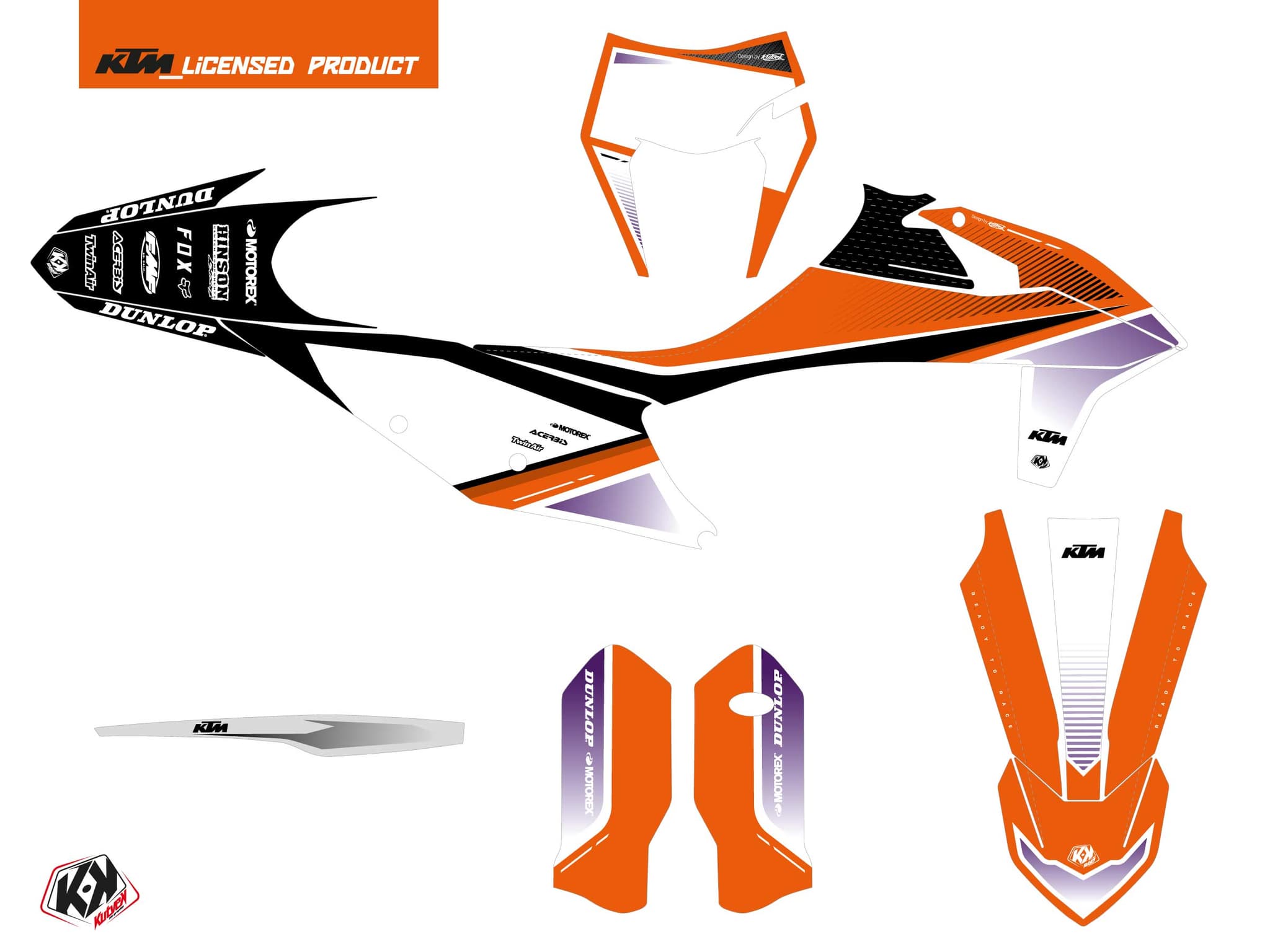 Kit graphique Moto Cross Shaw KTM EXC-EXCF Violet | KTM | Kutvek - View 2
