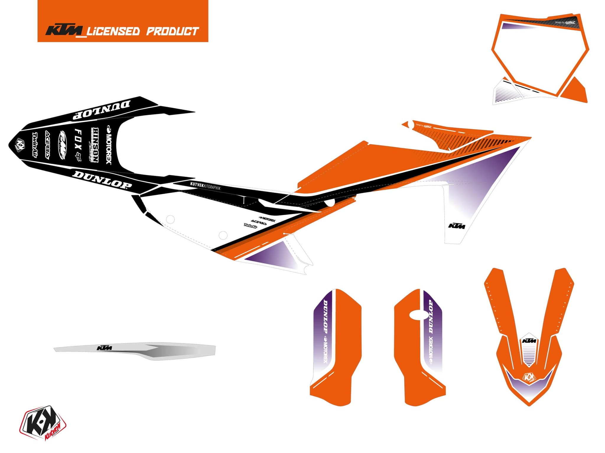Kit graphique Moto Cross Shaw KTM 450 SMR Violet | KTM | Kutvek - View 2