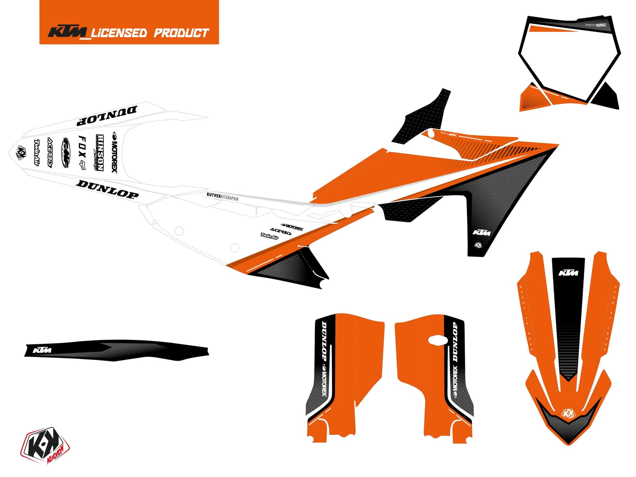 kit graphique motocross ktm xc 300 shaw noir | KTM | Kutvek - View 2
