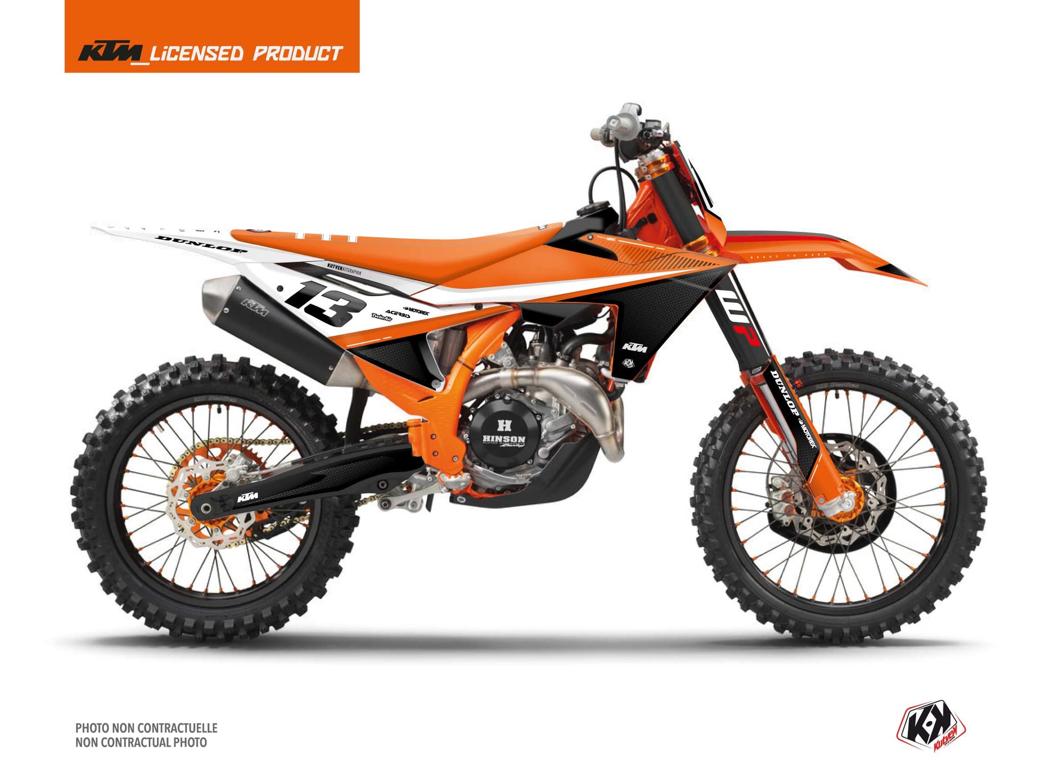 kit graphique motocross ktm xc 300 shaw noir  