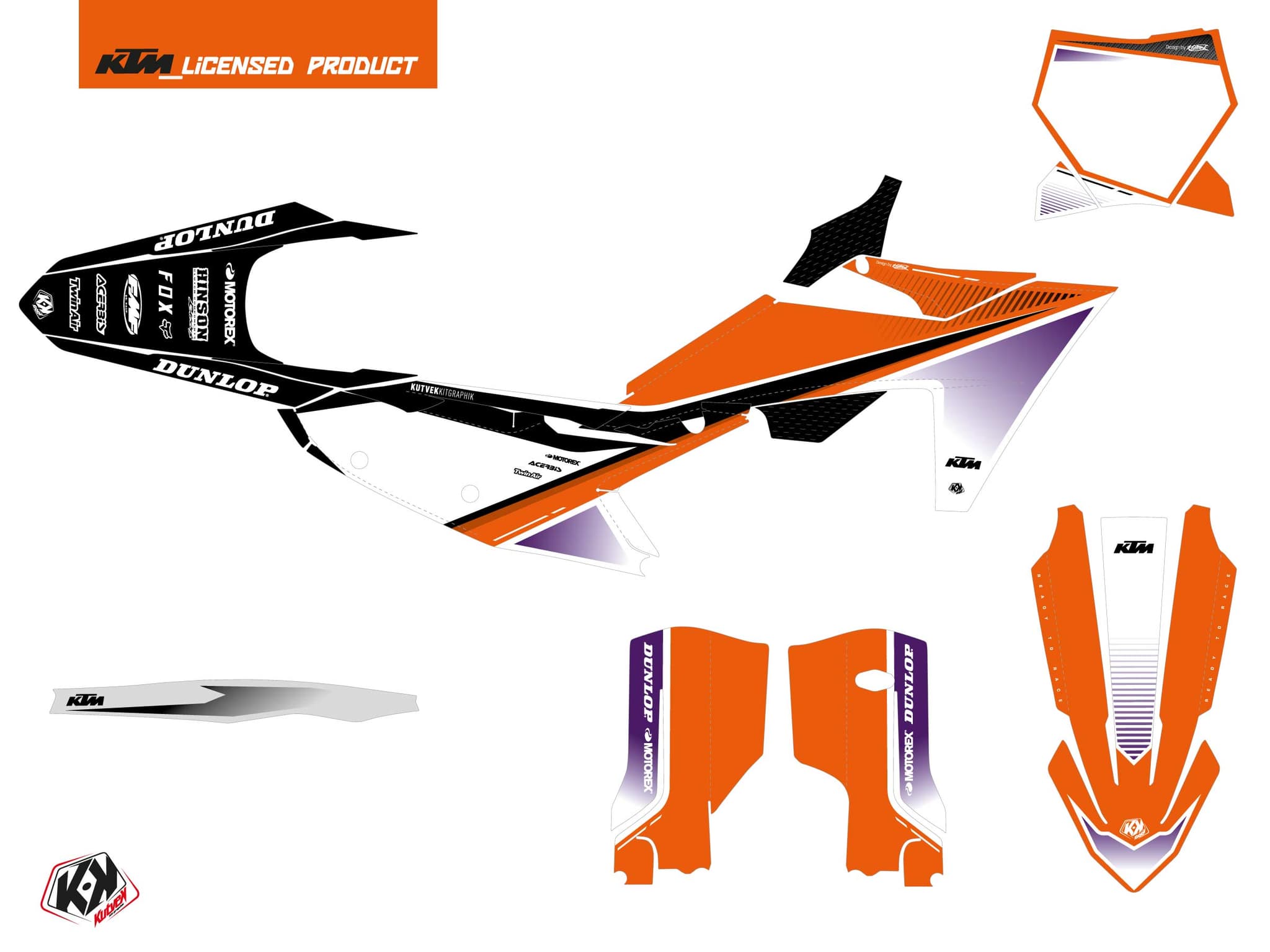Kit graphique Moto Cross Shaw KTM 300 XC Violet | KTM | Kutvek - View 2