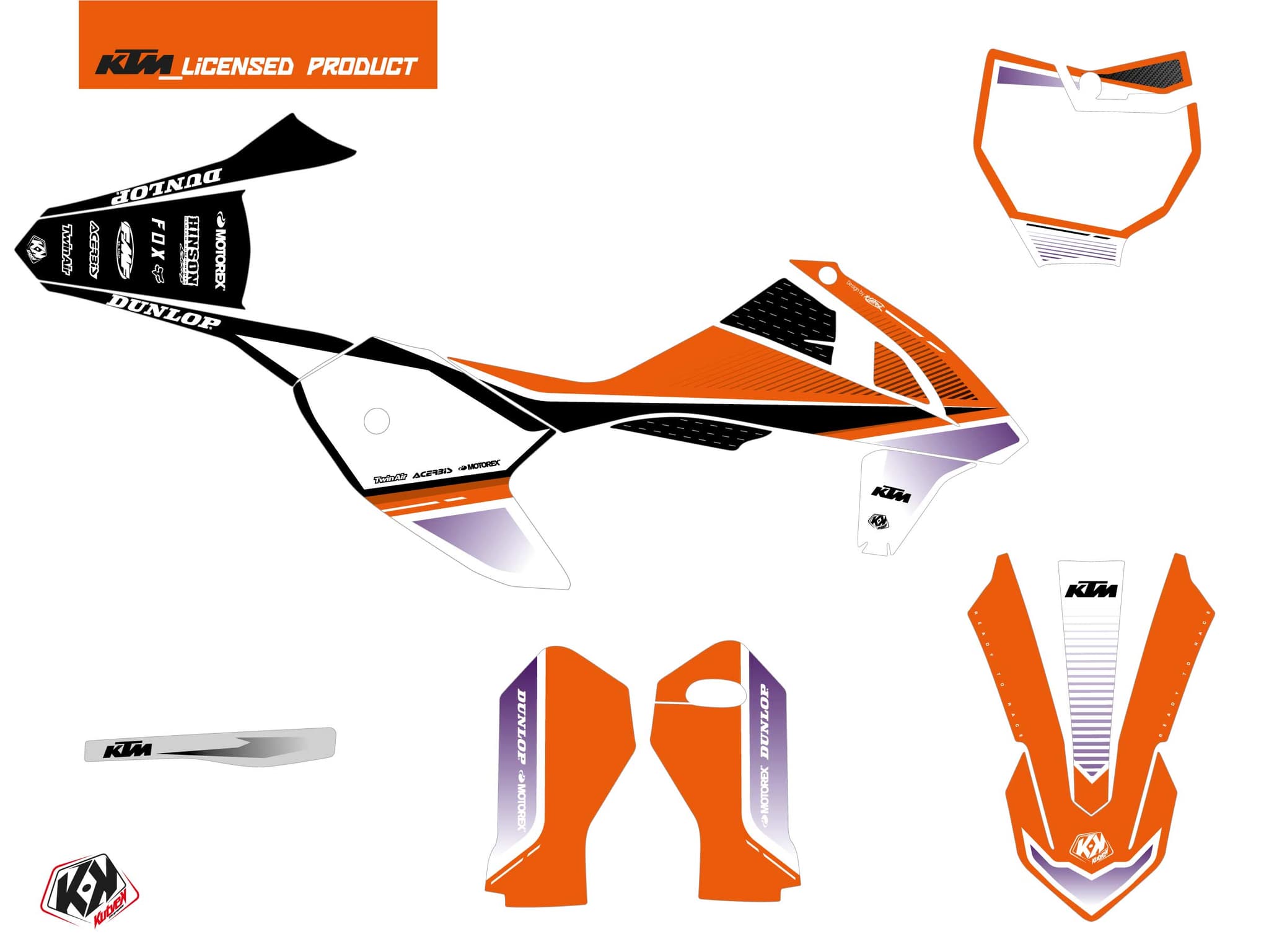 deko-set moto-cross shaw ktm 50 sx lila | KTM | Kutvek - View 2