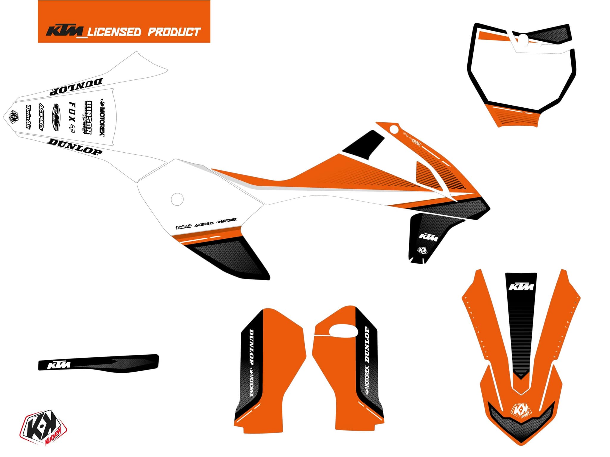deko-set moto-cross shaw ktm sx-e 5 schwarz | SX-E 5 | Kutvek - View 2