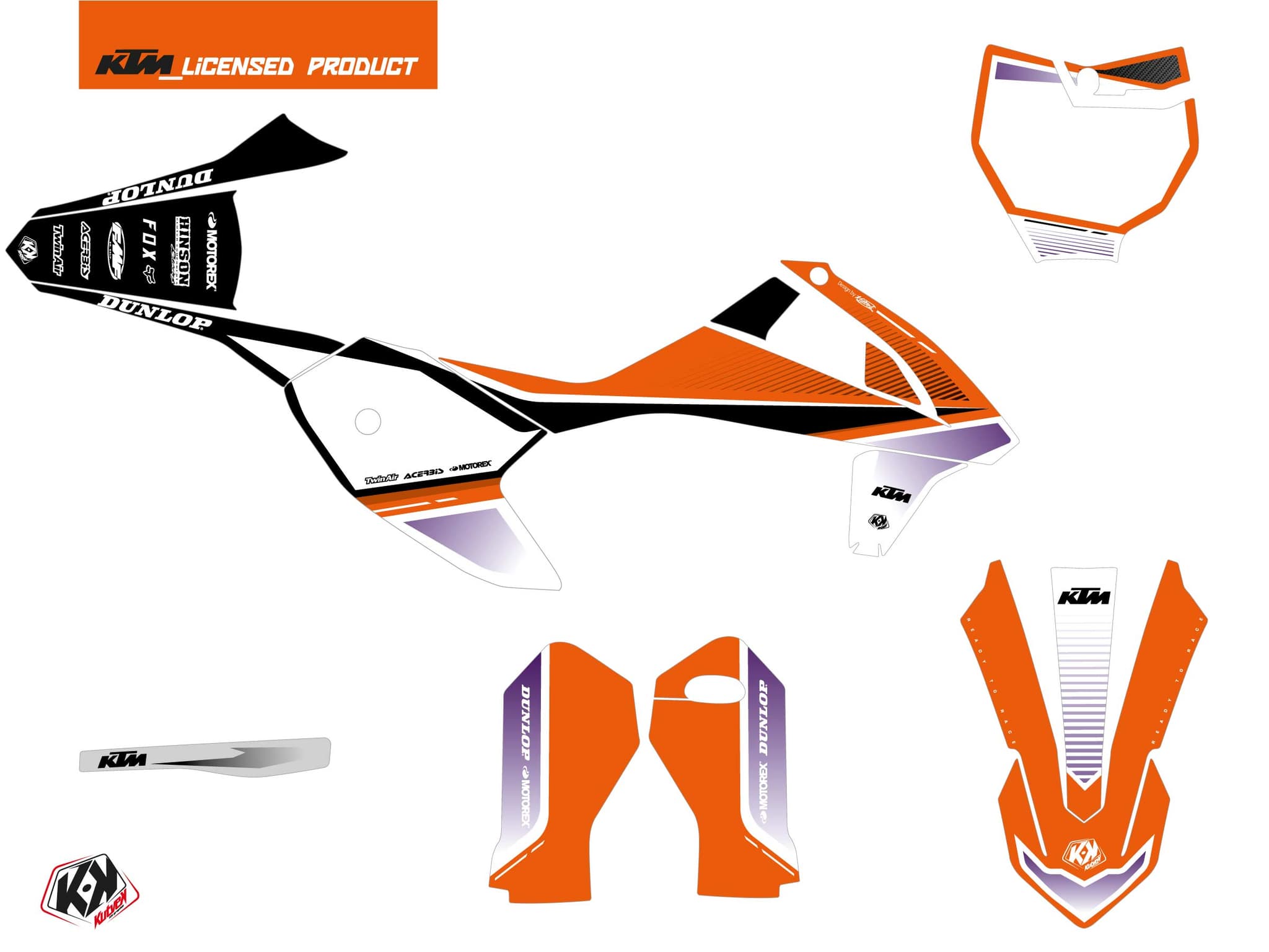 deko-set moto-cross shaw ktm sx-e 5 lila | SX-E 5 | Kutvek - View 2