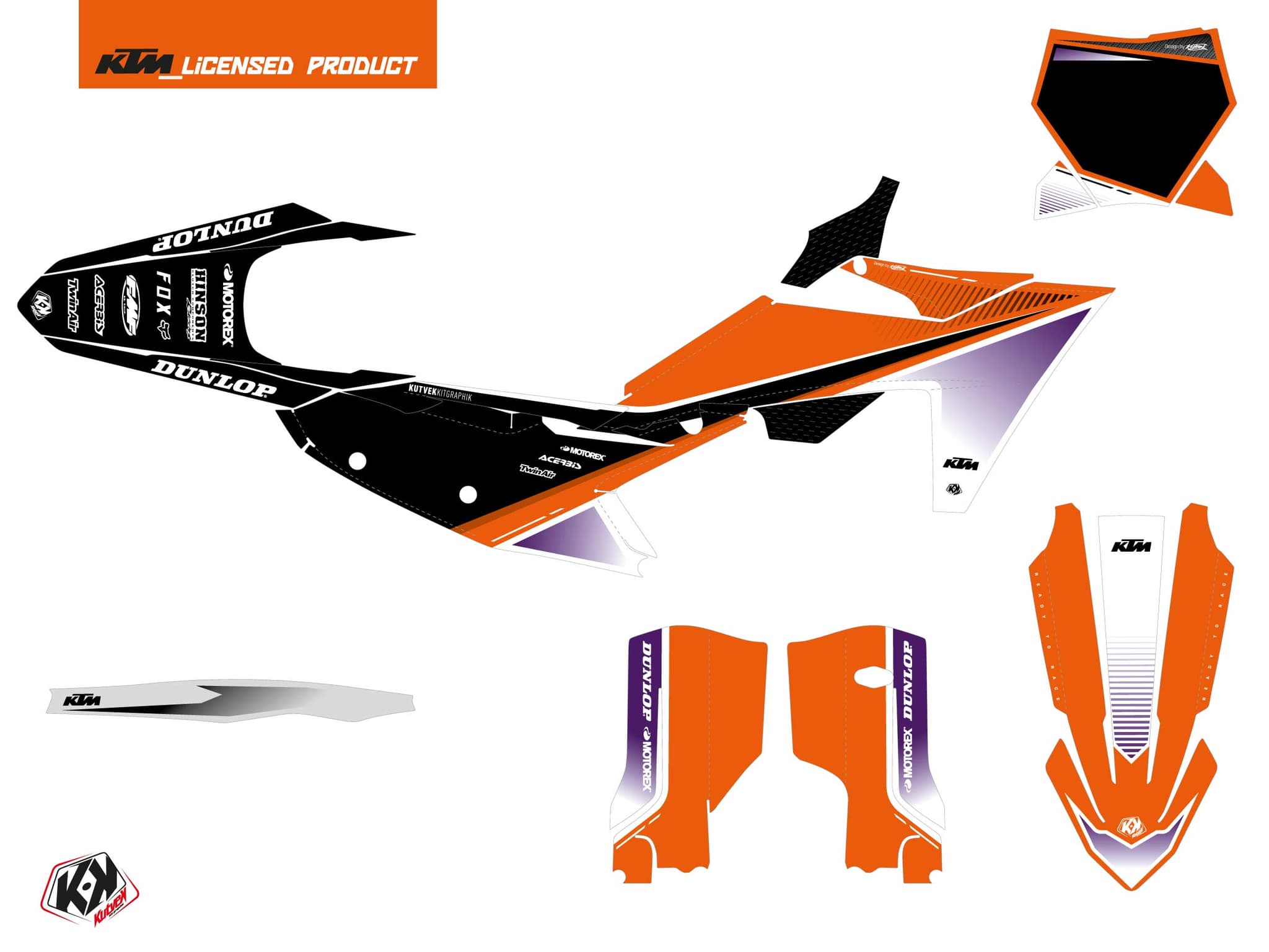 deko-set moto-cross shaw ktm 250 sxf lila | KTM | Kutvek - View 2