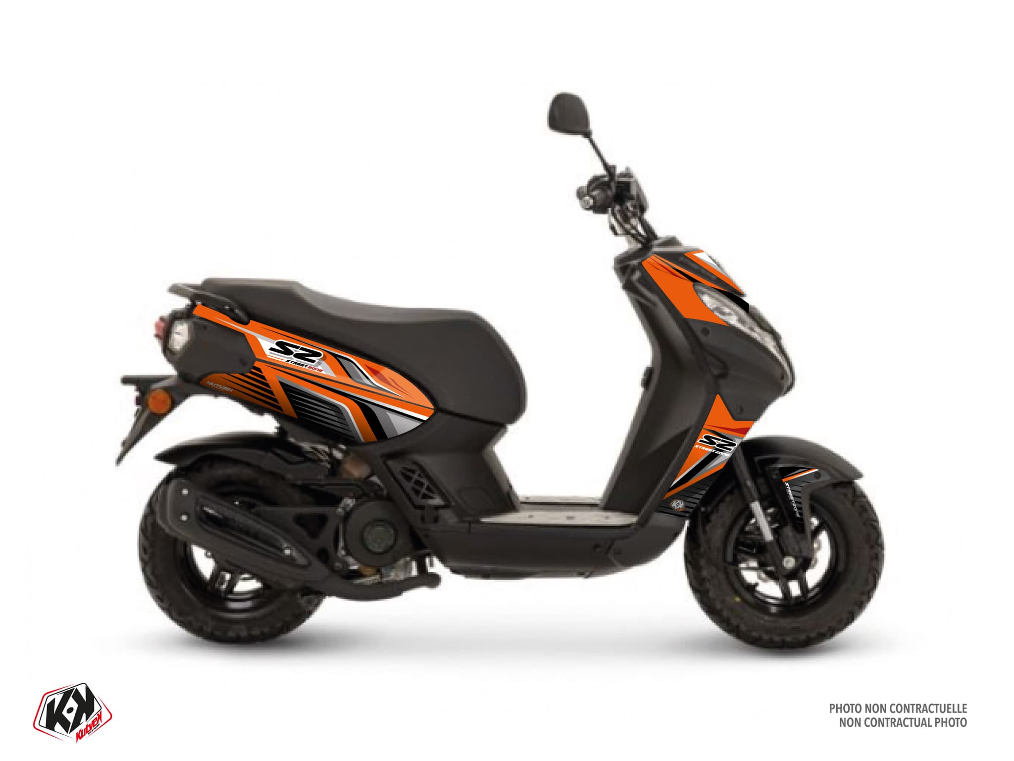kit graphique scouter peugeot streetzone 50 4t naked shine orange  