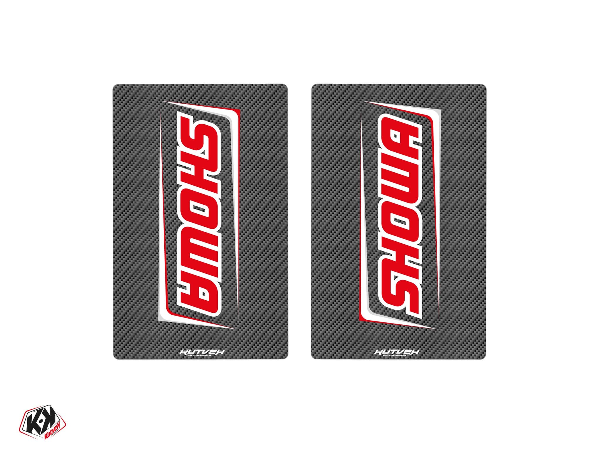 Showa V3 Carbon Dirt Bike Fork Decals - 250X160MM | Stickers de fourche | Kutvek