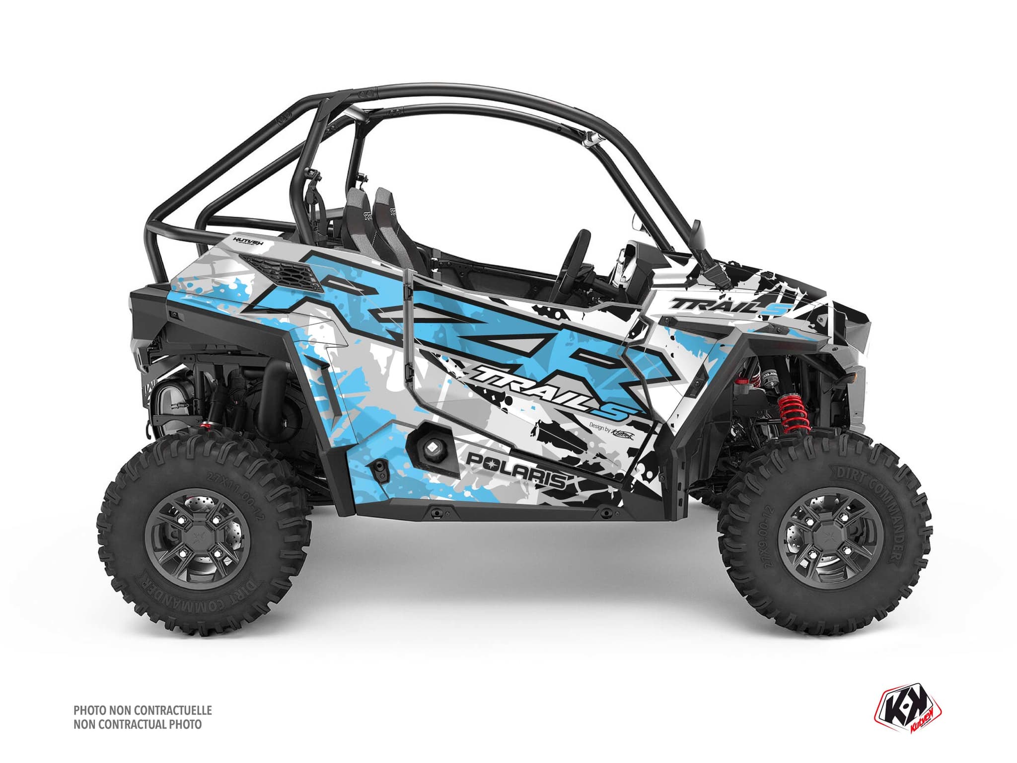 kit graphique ssv polaris rzr trail s shred cyan  