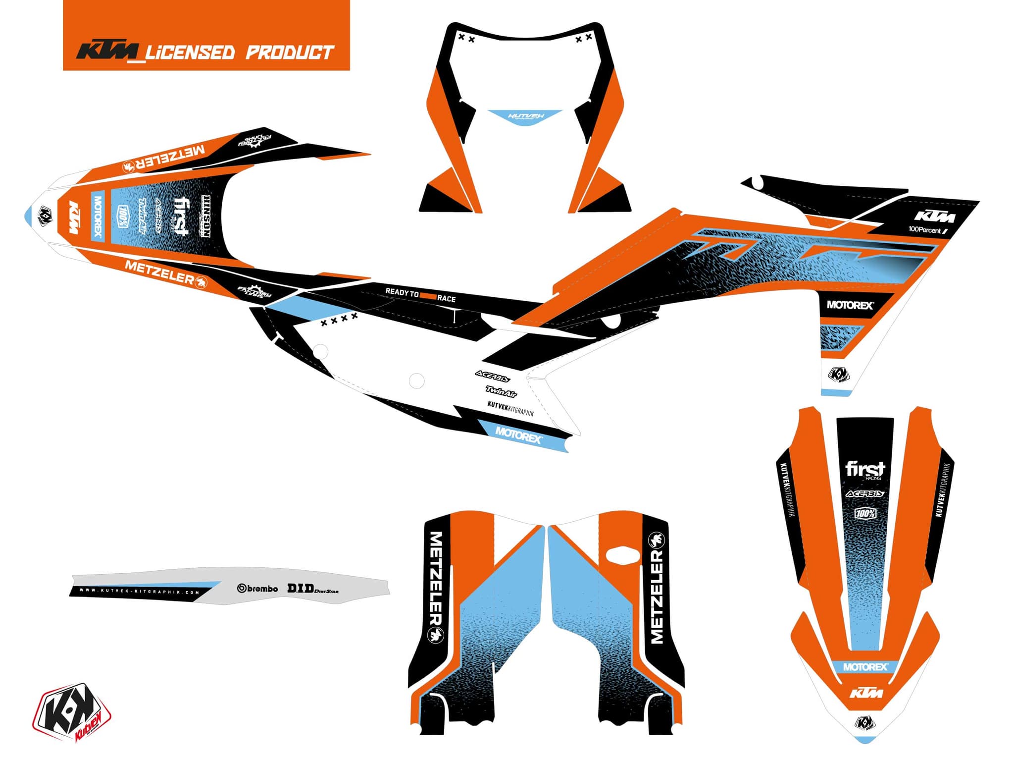 kit graphique motocross ktm exc excf sizzle bleu | KTM | Kutvek - View 2