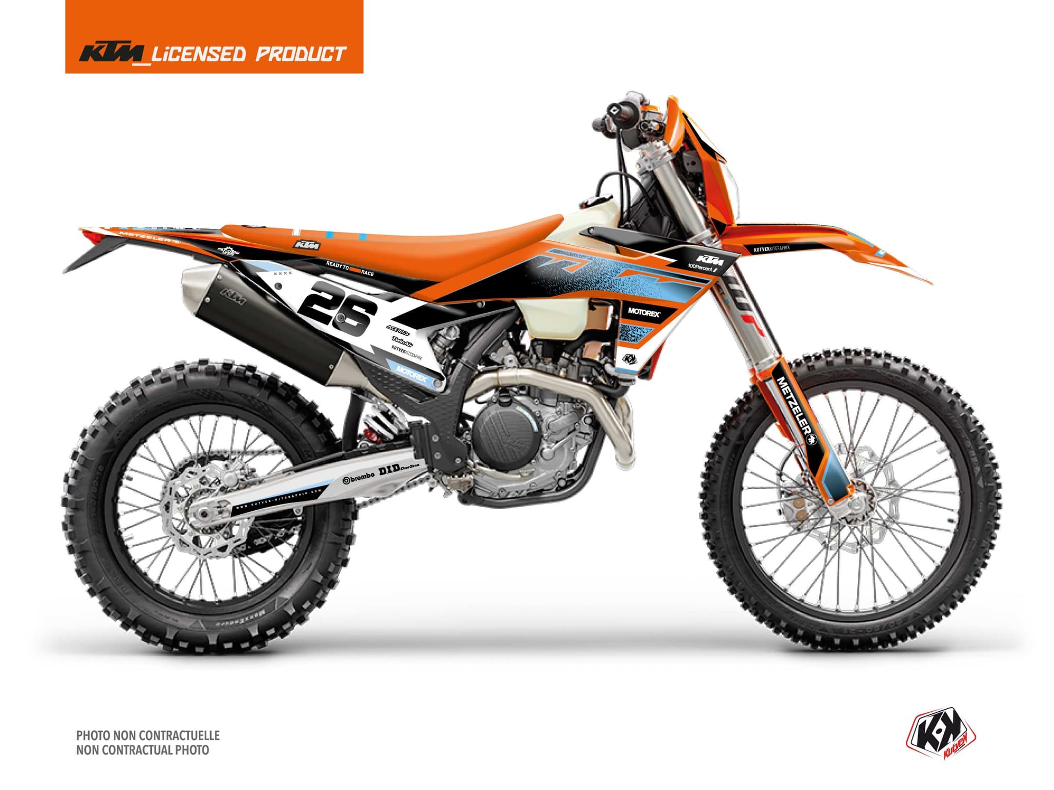 kit graphique motocross ktm exc excf sizzle bleu  