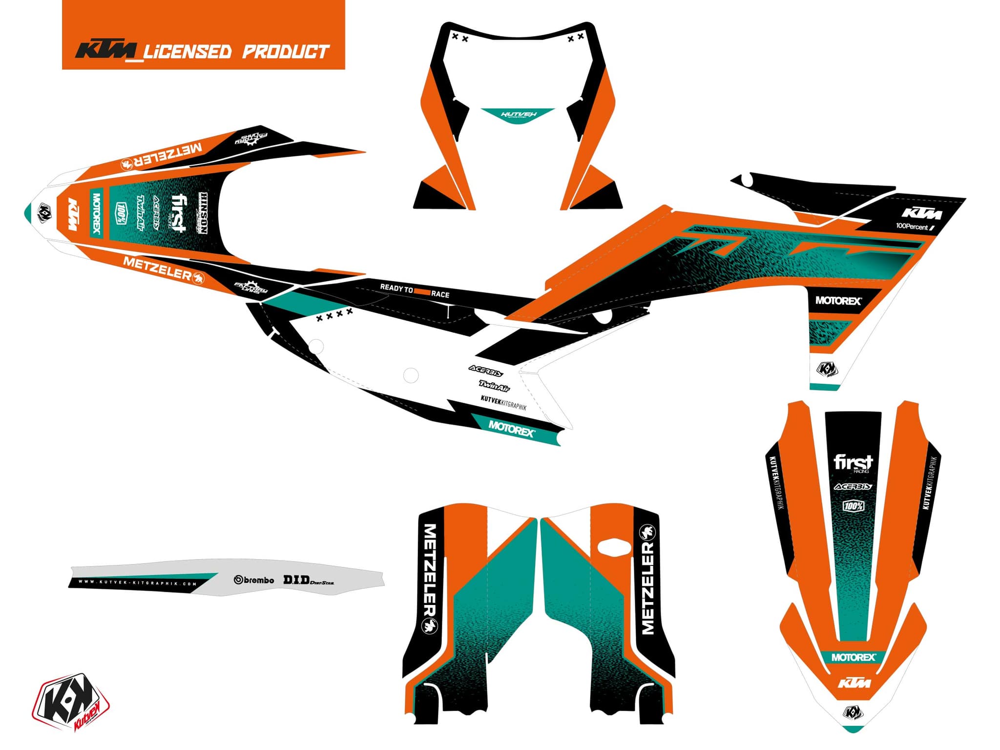 kit graphique motocross ktm exc excf sizzle vert | KTM | Kutvek - View 2