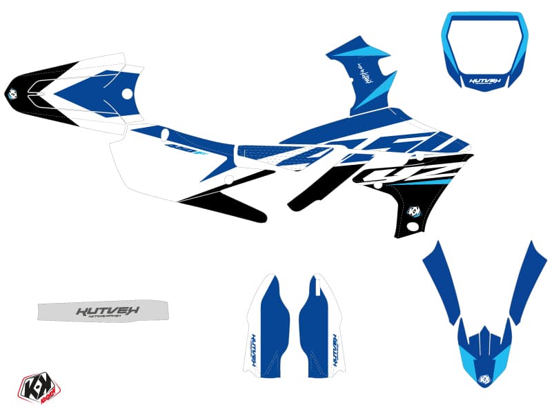 Yamaha 450 YZF Dirt Bike Skew Graphic Kit Blue | 450 YZF | Kutvek - View 2