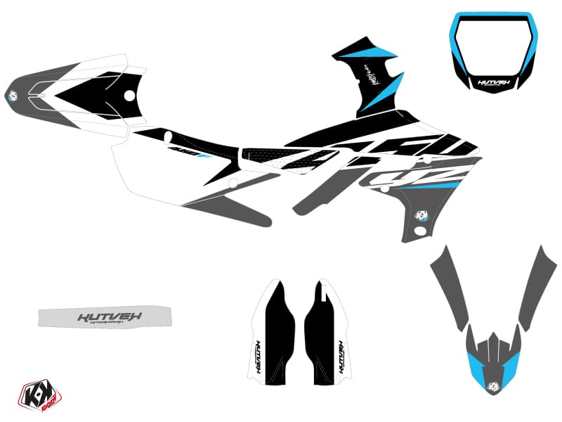Yamaha 450 YZF Dirt Bike Skew Graphic Kit Grey | 450 YZF | Kutvek - View 2