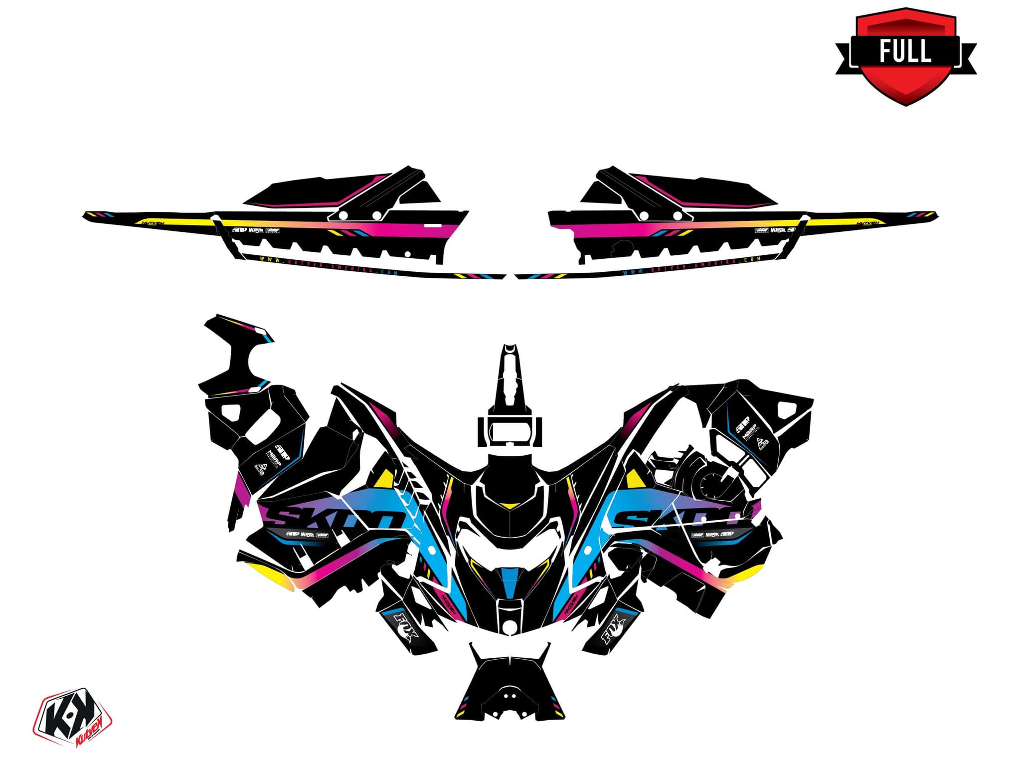 Kit graphique Motoneige SKIDOO MXZ RENEGADE 1200 FADE Colors | Skidoo | Kutvek - View 3