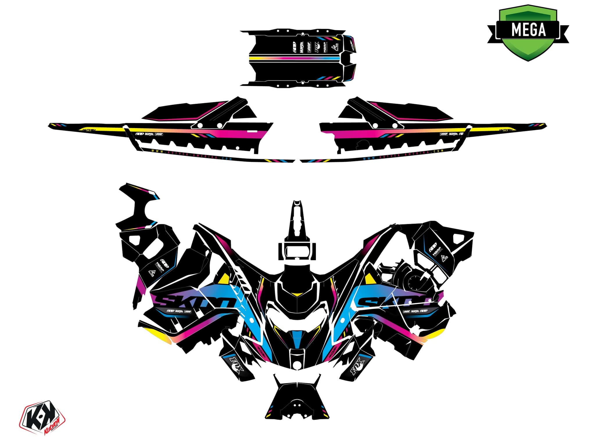 Kit graphique Motoneige SKIDOO MXZ RENEGADE 1200 FADE Colors | Skidoo | Kutvek - View 4
