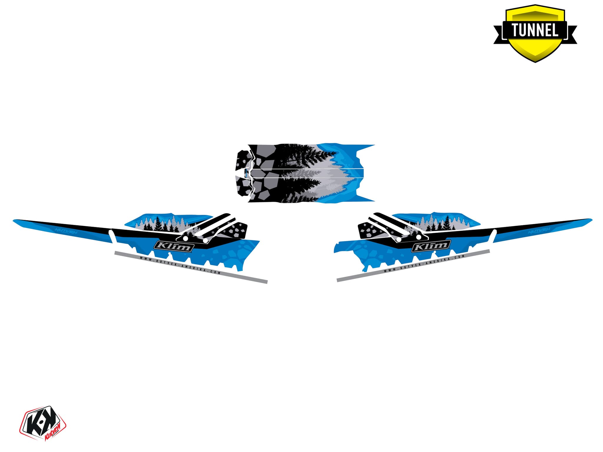 Kit graphique Motoneige SKIDOO SUMMIT BURTON GARNET Bleu | Skidoo | Kutvek - View 5