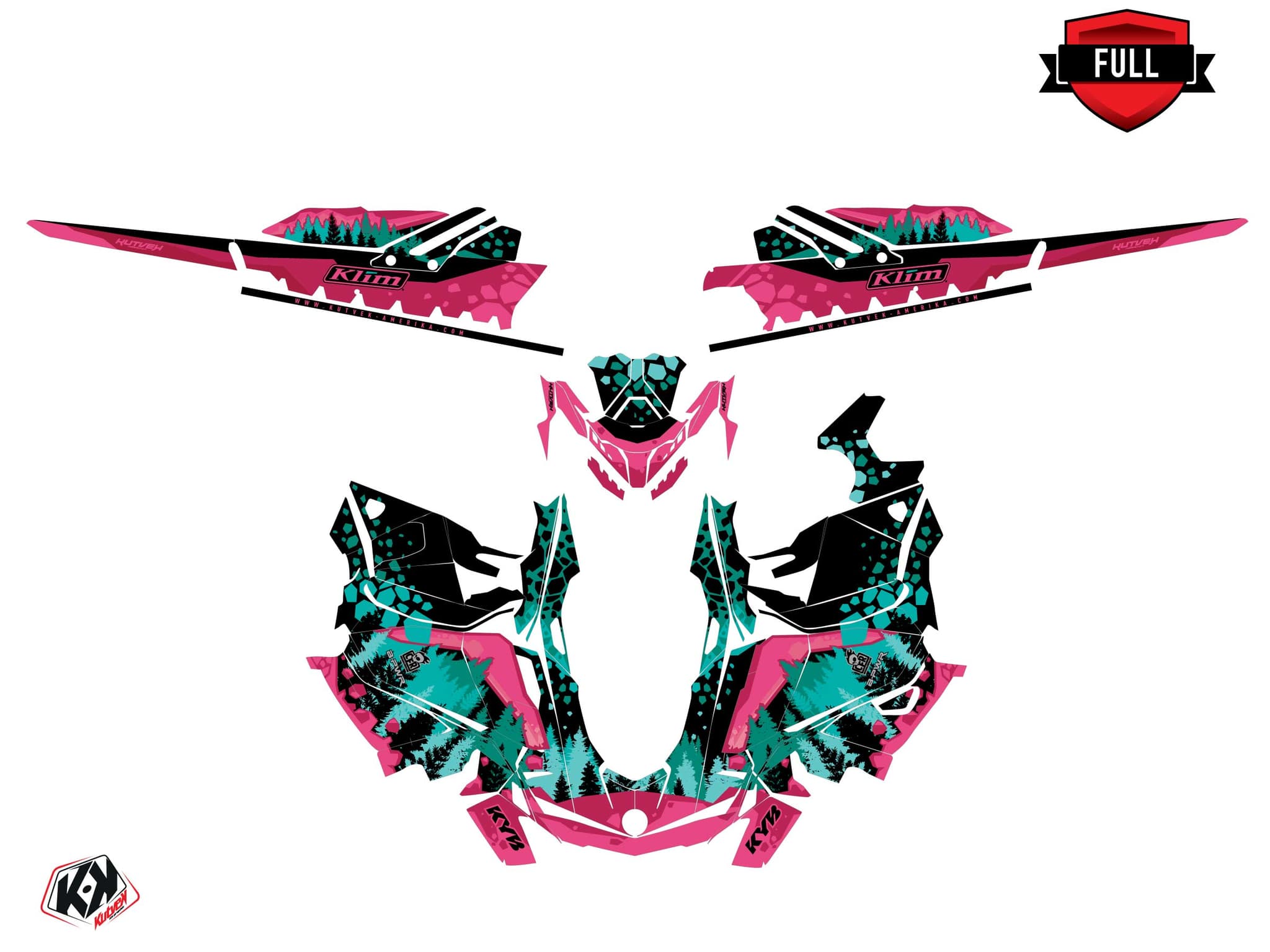 Kit graphique Motoneige SKIDOO SUMMIT BURTON GARNET Rose | Skidoo | Kutvek - View 3