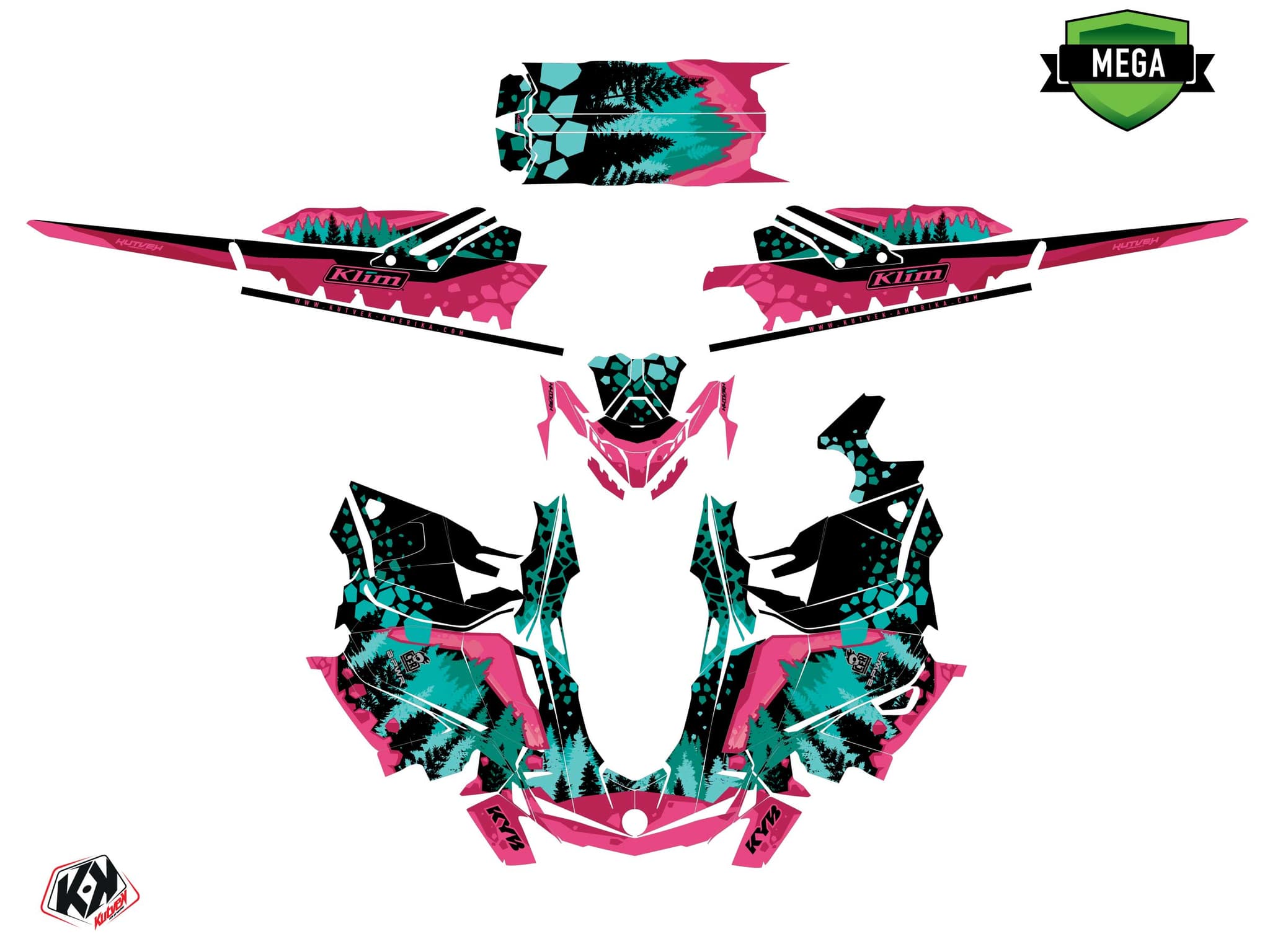 Kit graphique Motoneige SKIDOO SUMMIT BURTON GARNET Rose | Skidoo | Kutvek - View 4