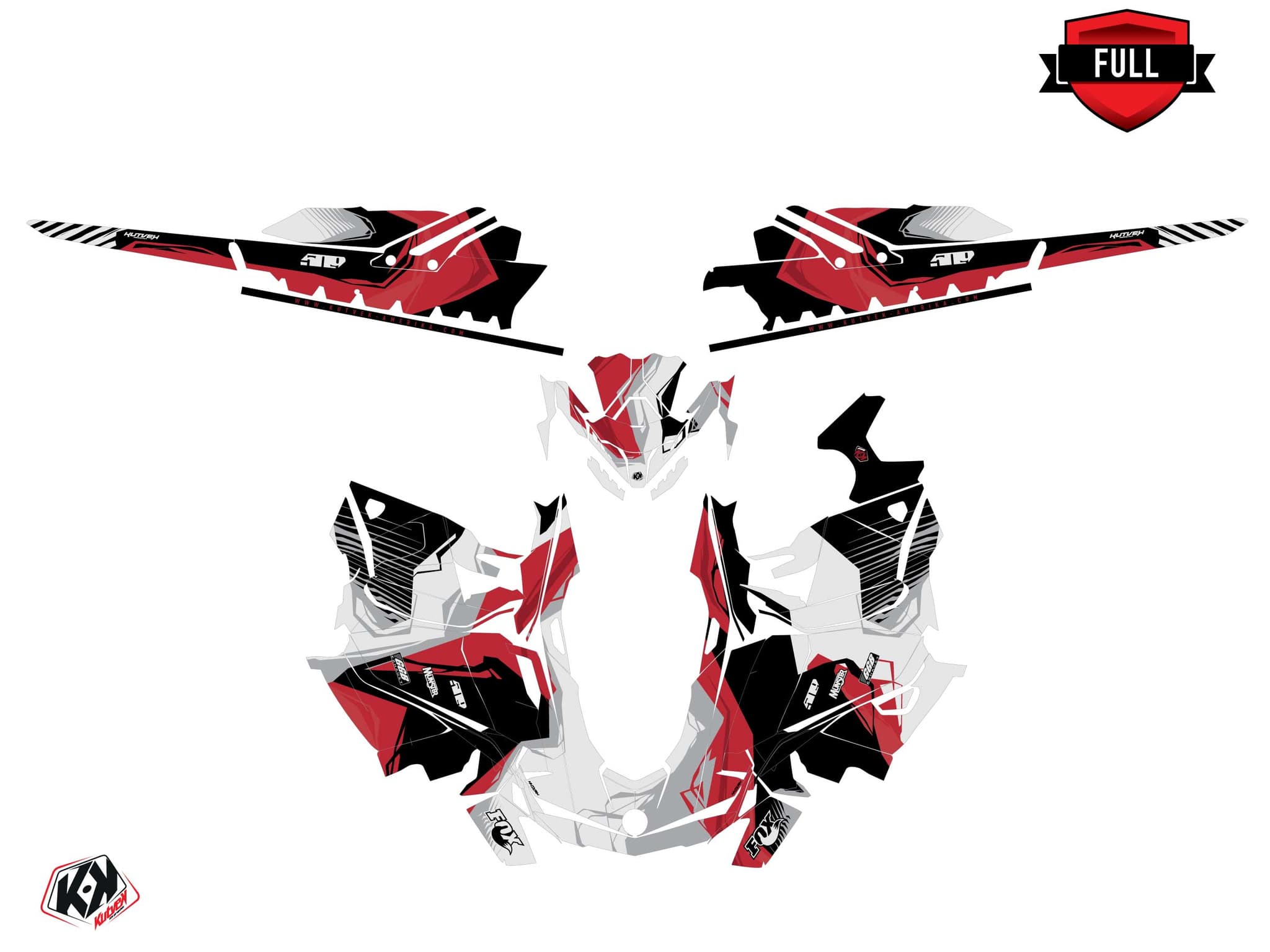 Kit graphique Motoneige SKIDOO SUMMIT X T3 600 HO E-TEC KLIFF Rouge | Skidoo | Kutvek - View 3