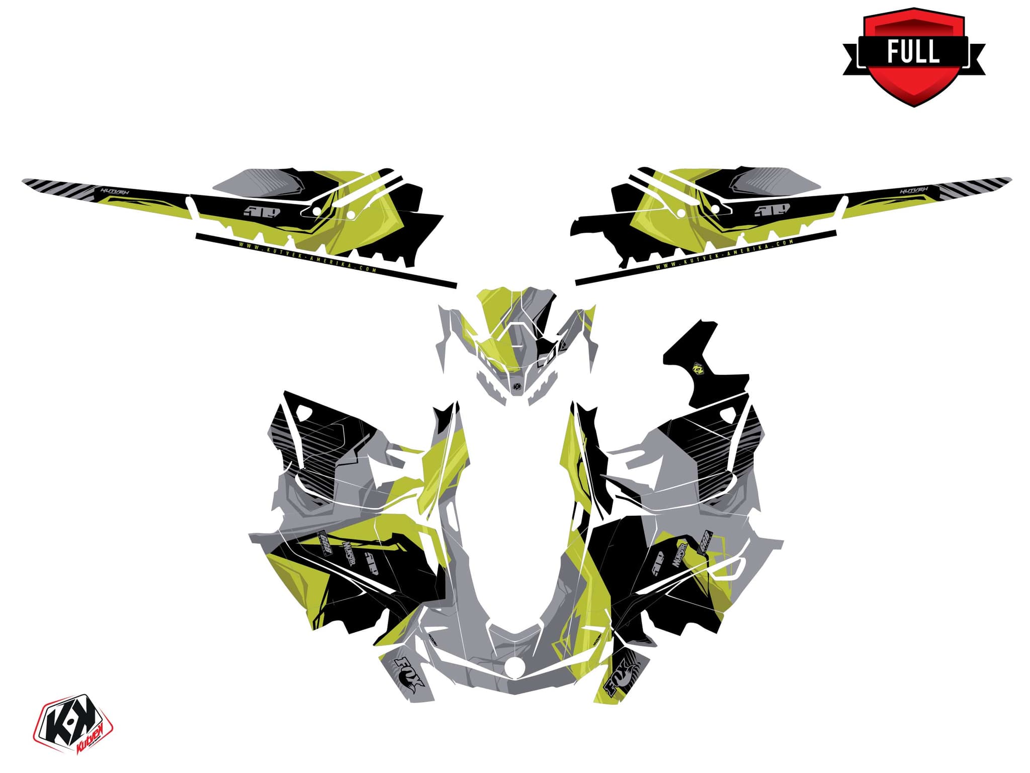 Kit graphique Motoneige SKIDOO SUMMIT EVEREST KLIFF Vert | Skidoo | Kutvek - View 3