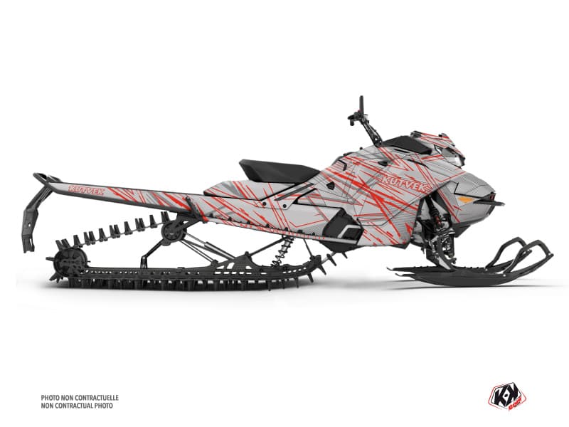 Kit déco LINE-X Gris-Rouge MOTONEIGE SKIDOO BACKCOUNTRY X-RS 850 E-TEC