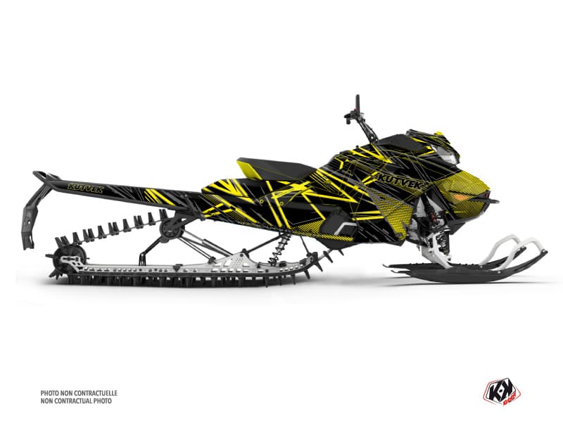 Kit déco LINE-X Noir-Jaune MOTONEIGE SKIDOO BACKCOUNTRY X-RS 850 E-TEC