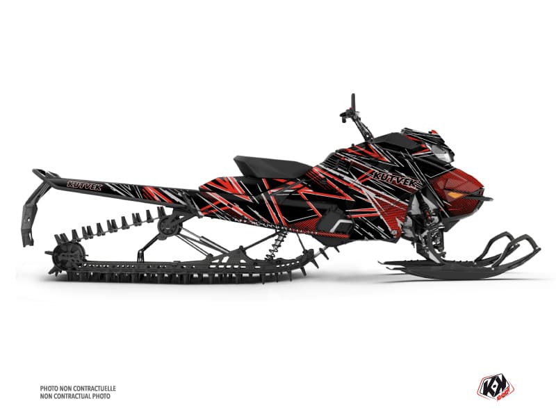 Kit déco LINE-X Noir-Rouge MOTONEIGE SKIDOO BACKCOUNTRY X-RS 850 E-TEC