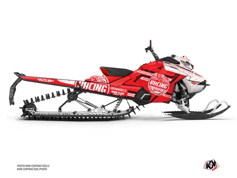 Kit déco RACING Rouge-Blanc MOTONEIGE SKIDOO BACKCOUNTRY X-RS 850 E-TEC