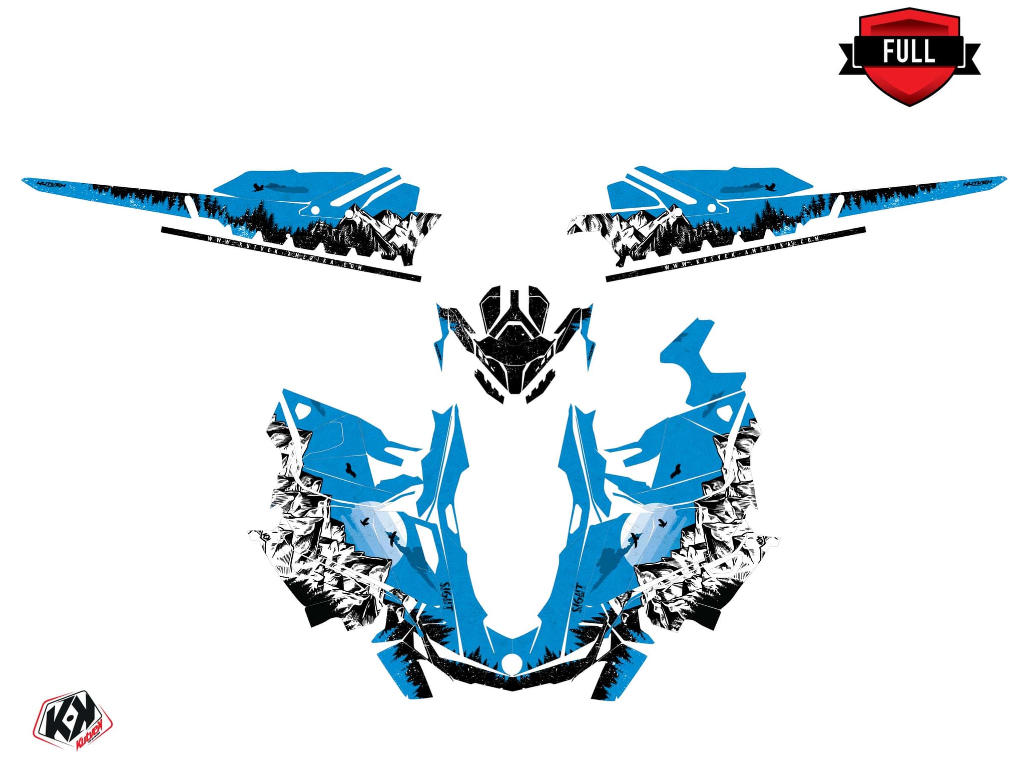Snowmobile SKIDOO GRAND TOURING 600 HO E-TEC sight Blue graphic kit | Skidoo | Kutvek - View 3