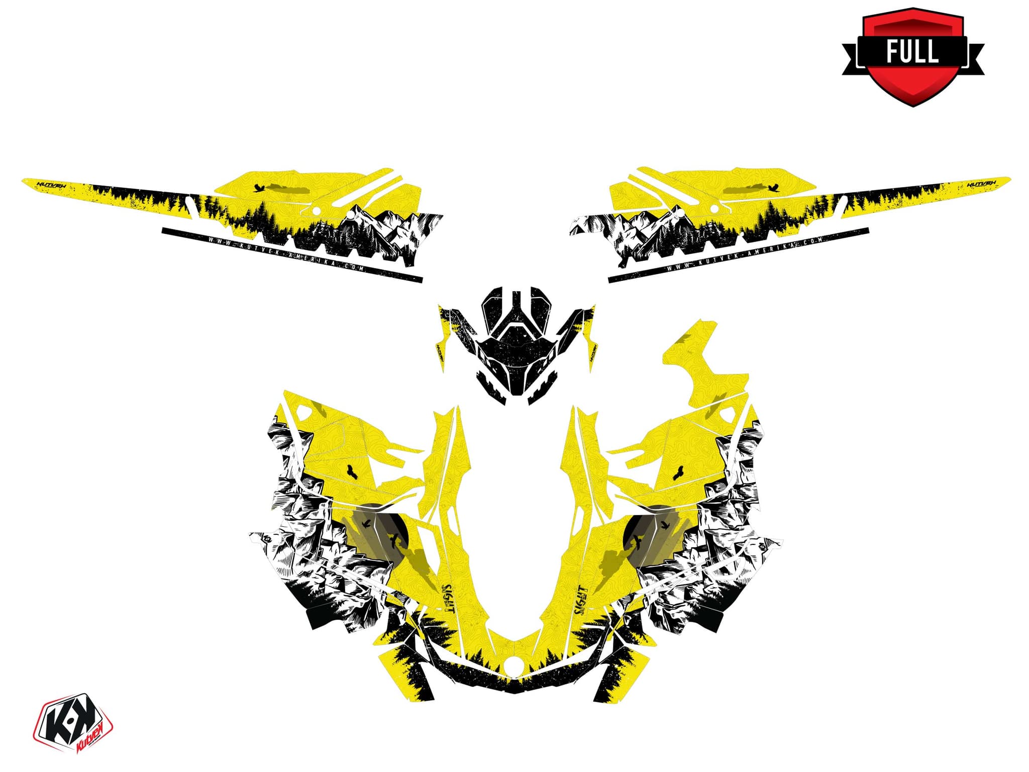 Kit graphique Motoneige SKIDOO GRAND TOURING 600 E-TEC sight Jaune | Skidoo | Kutvek - View 3