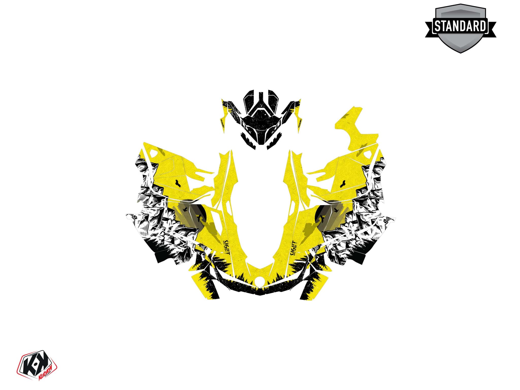 Kit graphique Motoneige SKIDOO GRAND TOURING 600 HO E-TEC sight Jaune | Skidoo | Kutvek - View 2