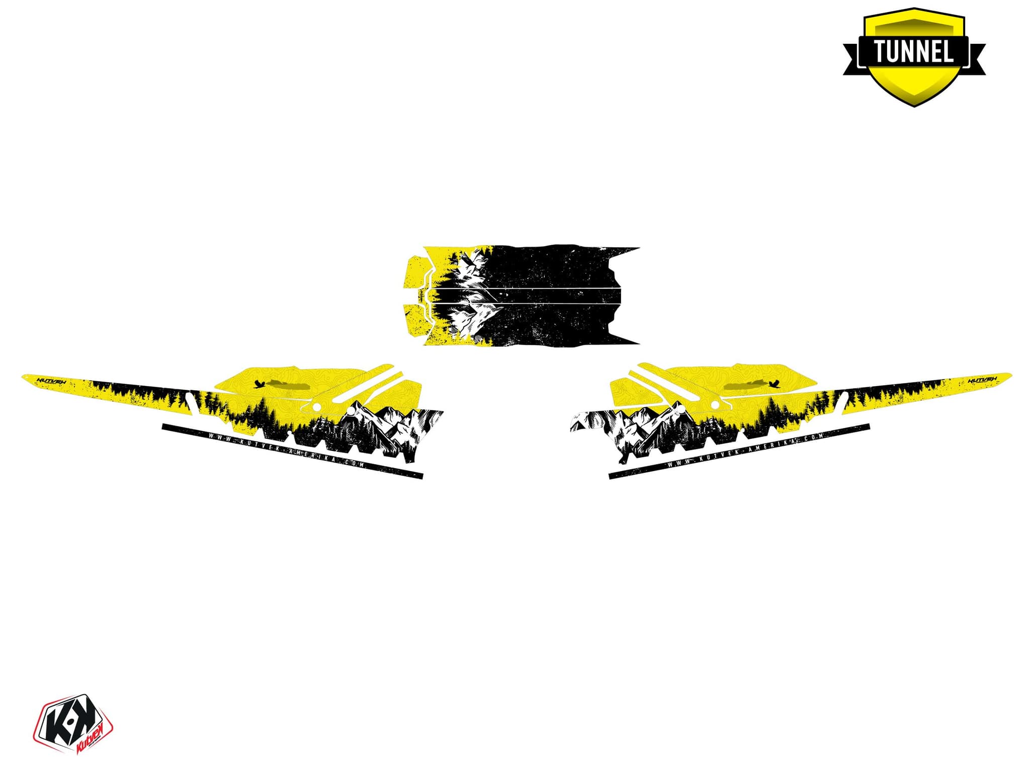 Kit graphique Motoneige SKIDOO GRAND TOURING 600 E-TEC sight Jaune | Skidoo | Kutvek - View 5