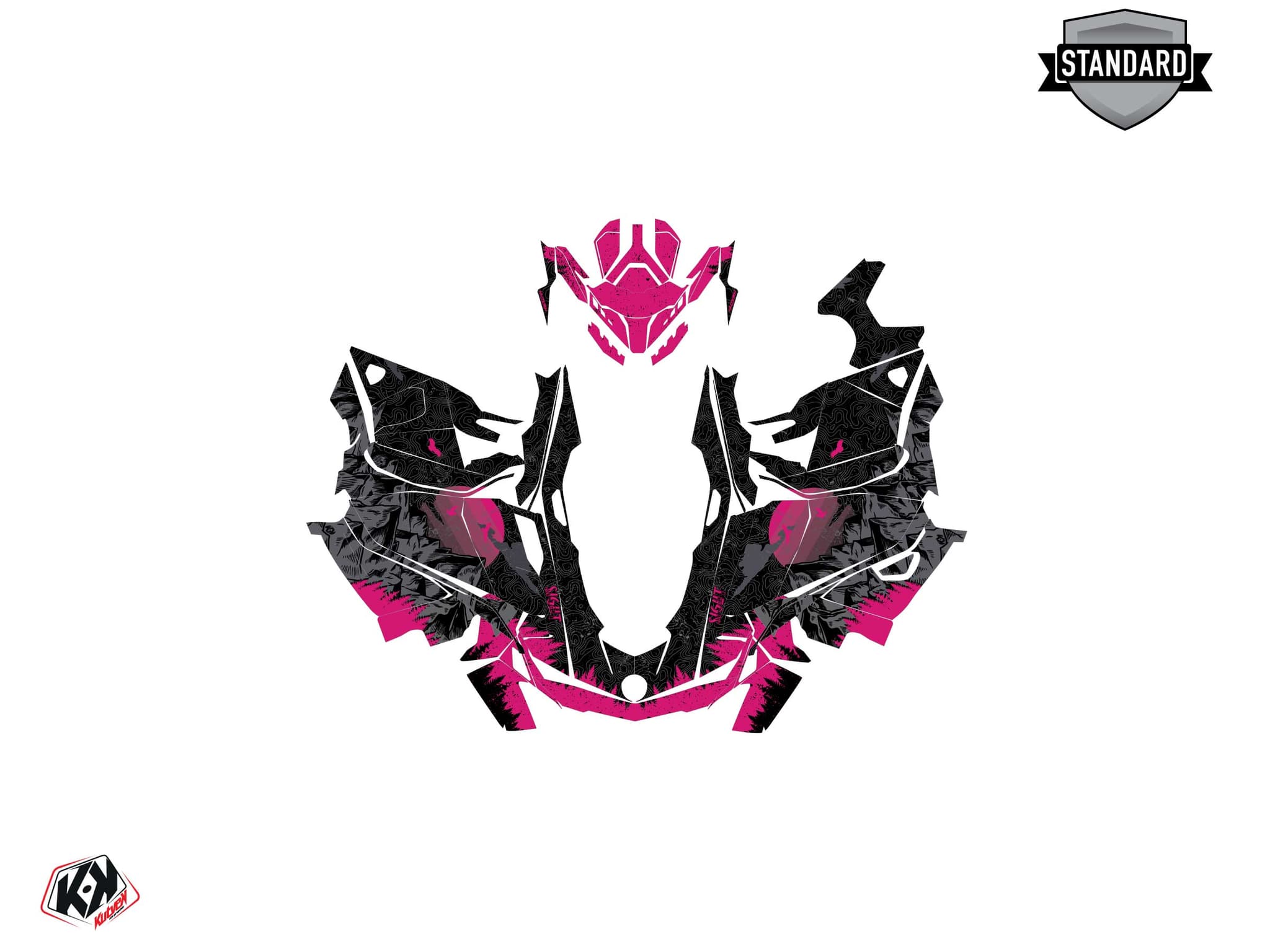 Kit graphique Motoneige SKIDOO GRAND TOURING 600 HO E-TEC sight Noir-Rose | Skidoo | Kutvek - View 2