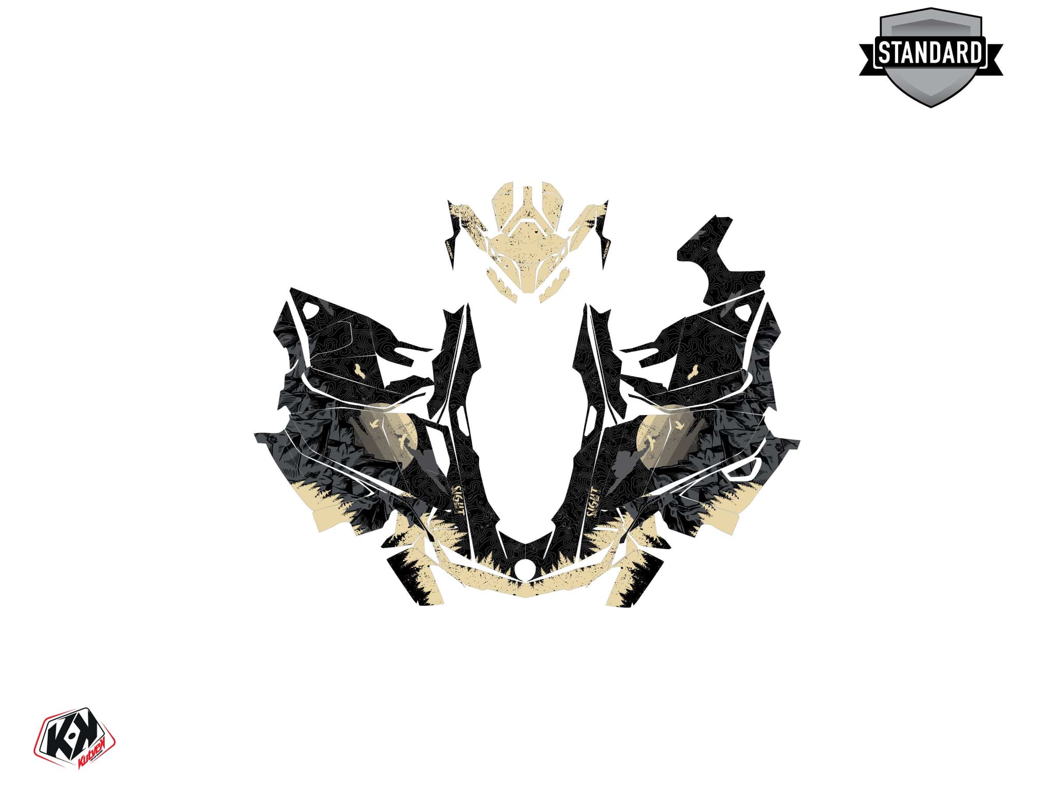 Kit graphique Motoneige SKIDOO GRAND TOURING 600 HO E-TEC sight Noir-Sable | Skidoo | Kutvek - View 2