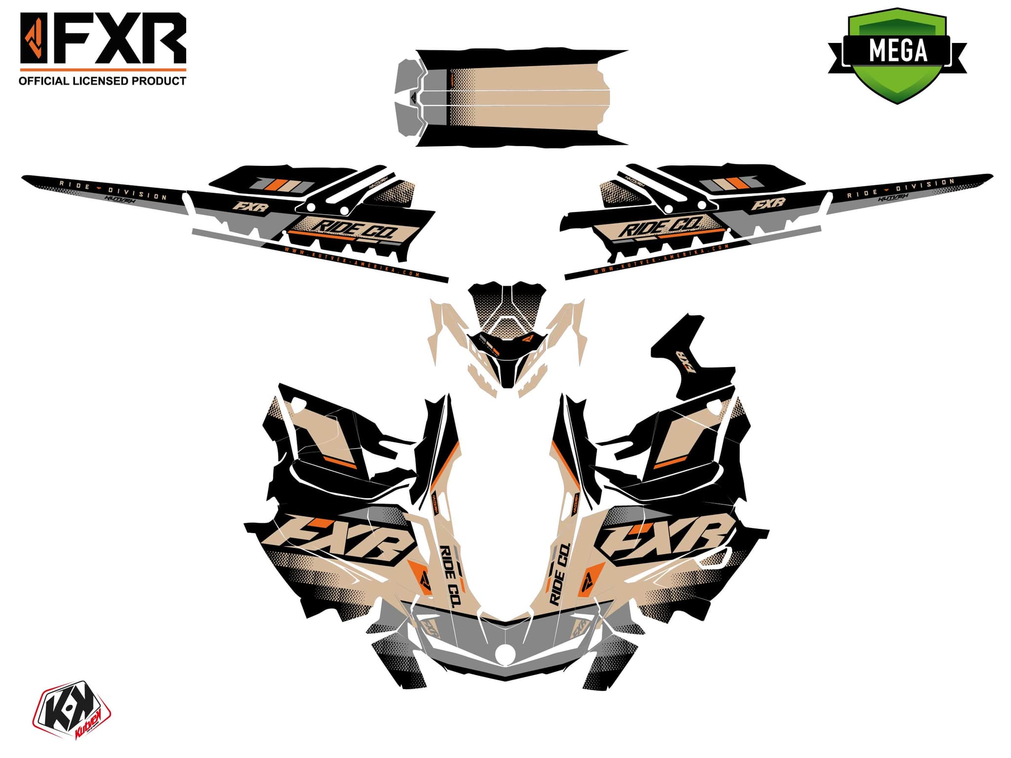Kit graphique Motoneige SKIDOO SUMMIT X-EXPERT 850 E-TEC TURBO SKAL Sable | Skidoo | Kutvek - View 4