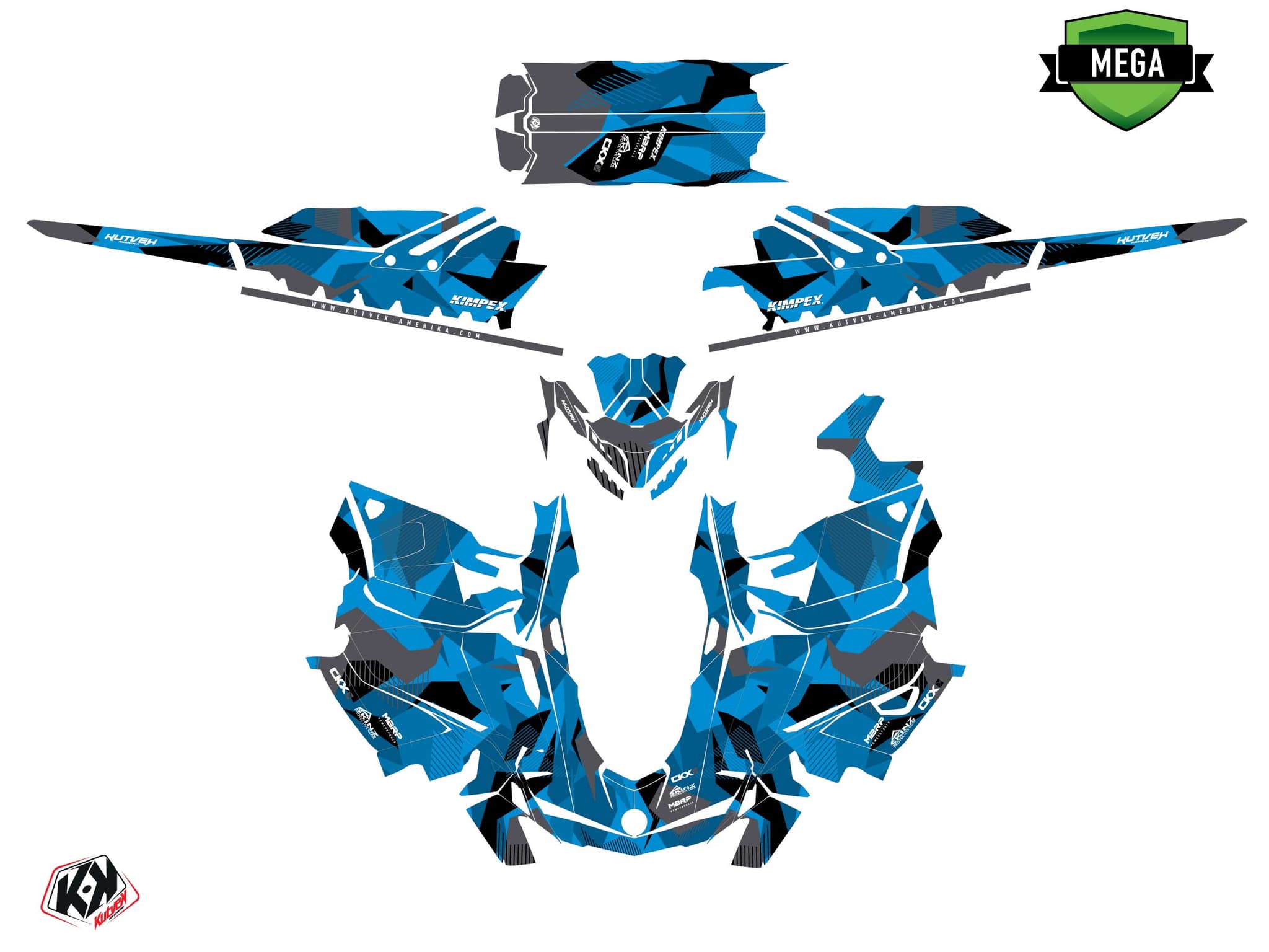 Kit graphique Motoneige SKIDOO MXZ 1200 UNIT Bleu | Skidoo | Kutvek - View 4