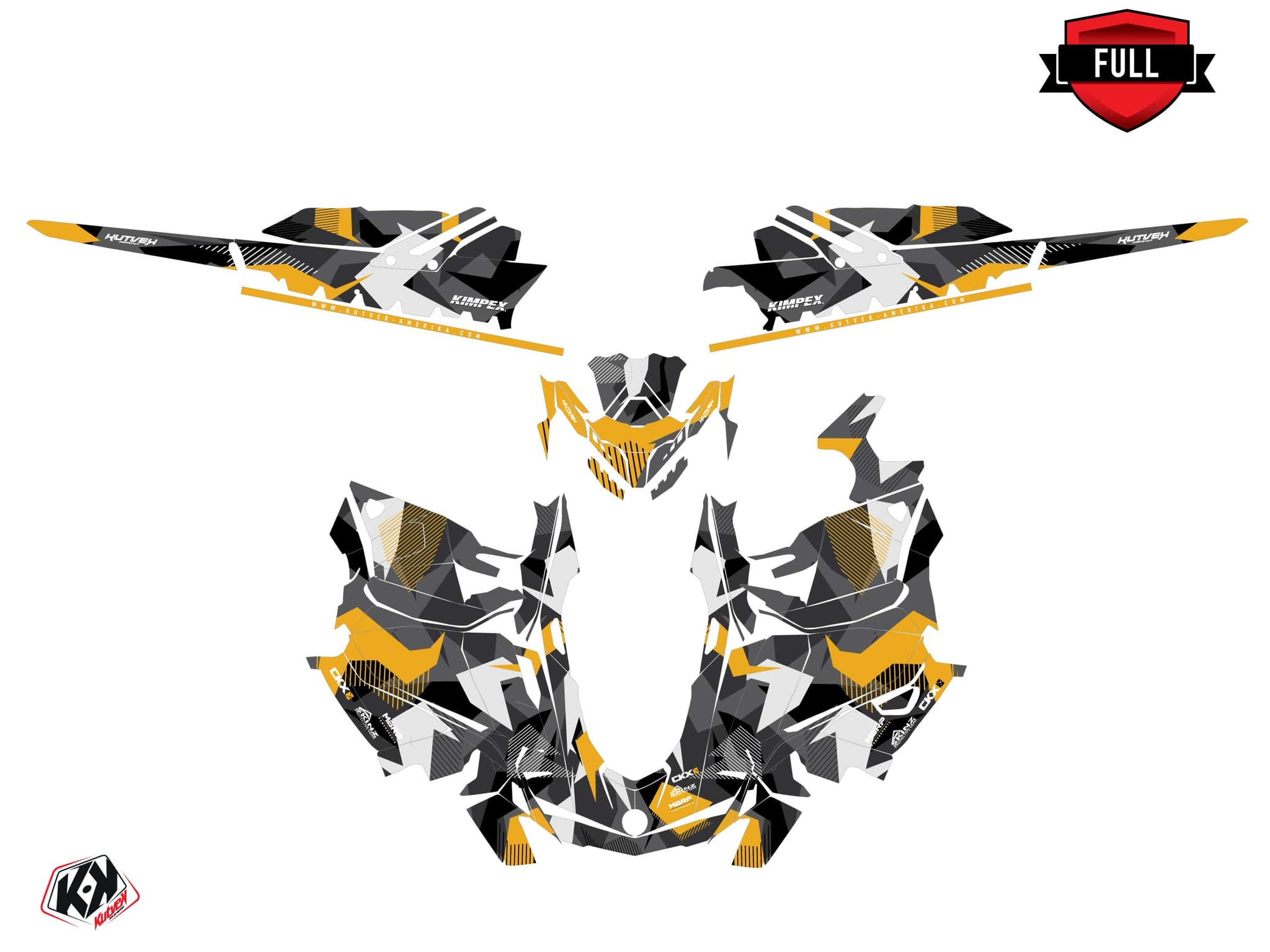Kit graphique Motoneige SKIDOO MXZ TNT 850 E-TEC UNIT Jaune | Skidoo | Kutvek - View 3