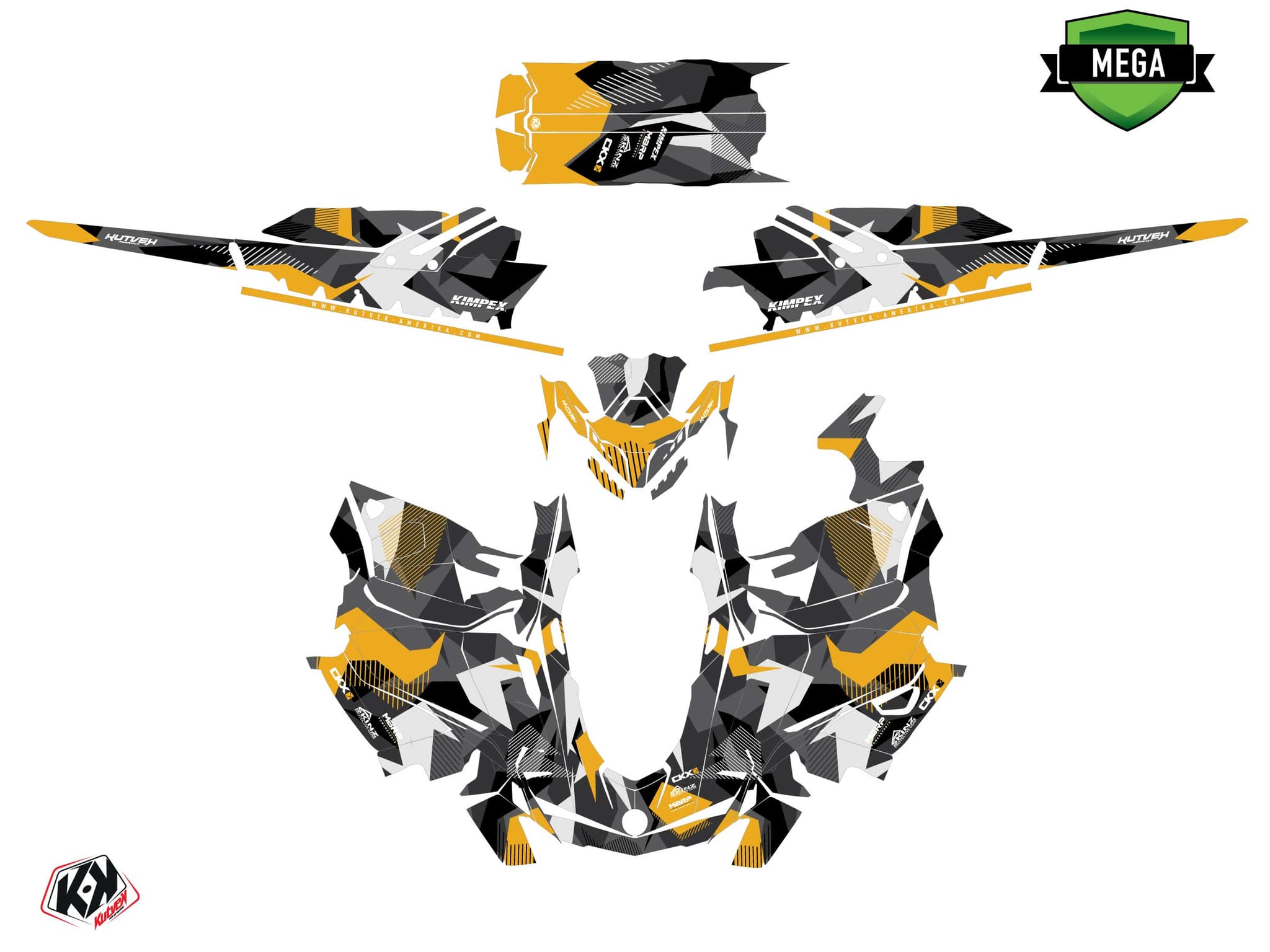 Kit graphique Motoneige SKIDOO MXZ TNT 850 E-TEC UNIT Jaune | Skidoo | Kutvek - View 4