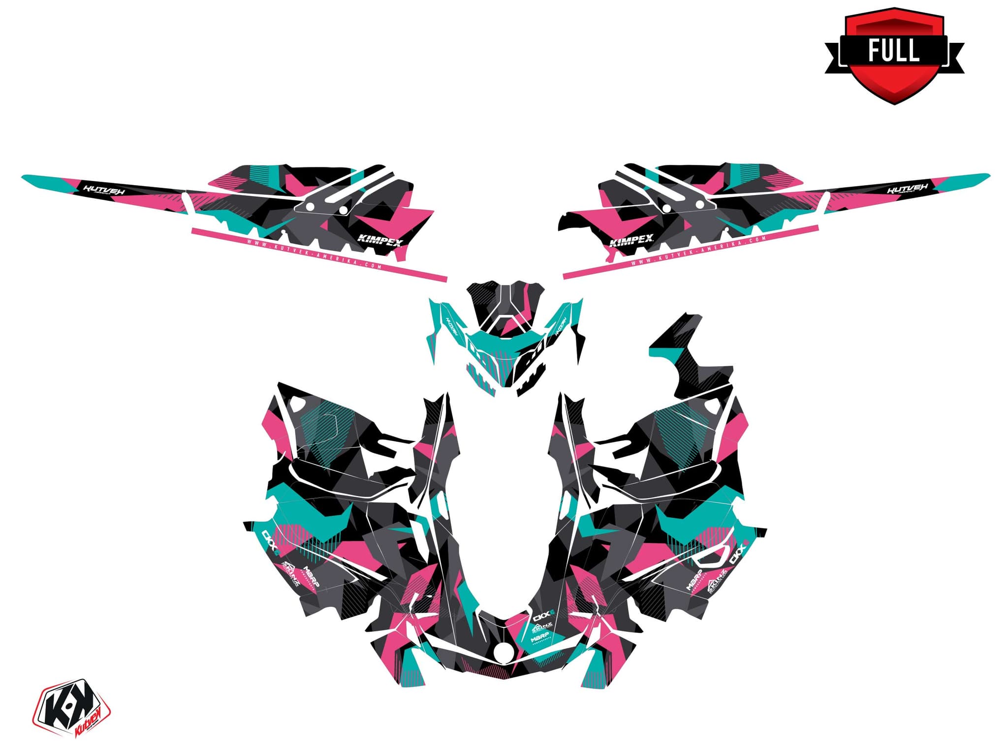 Kit graphique Motoneige SKIDOO MXZ BLIZZARD 800R E-TEC UNIT Rose | Skidoo | Kutvek - View 3