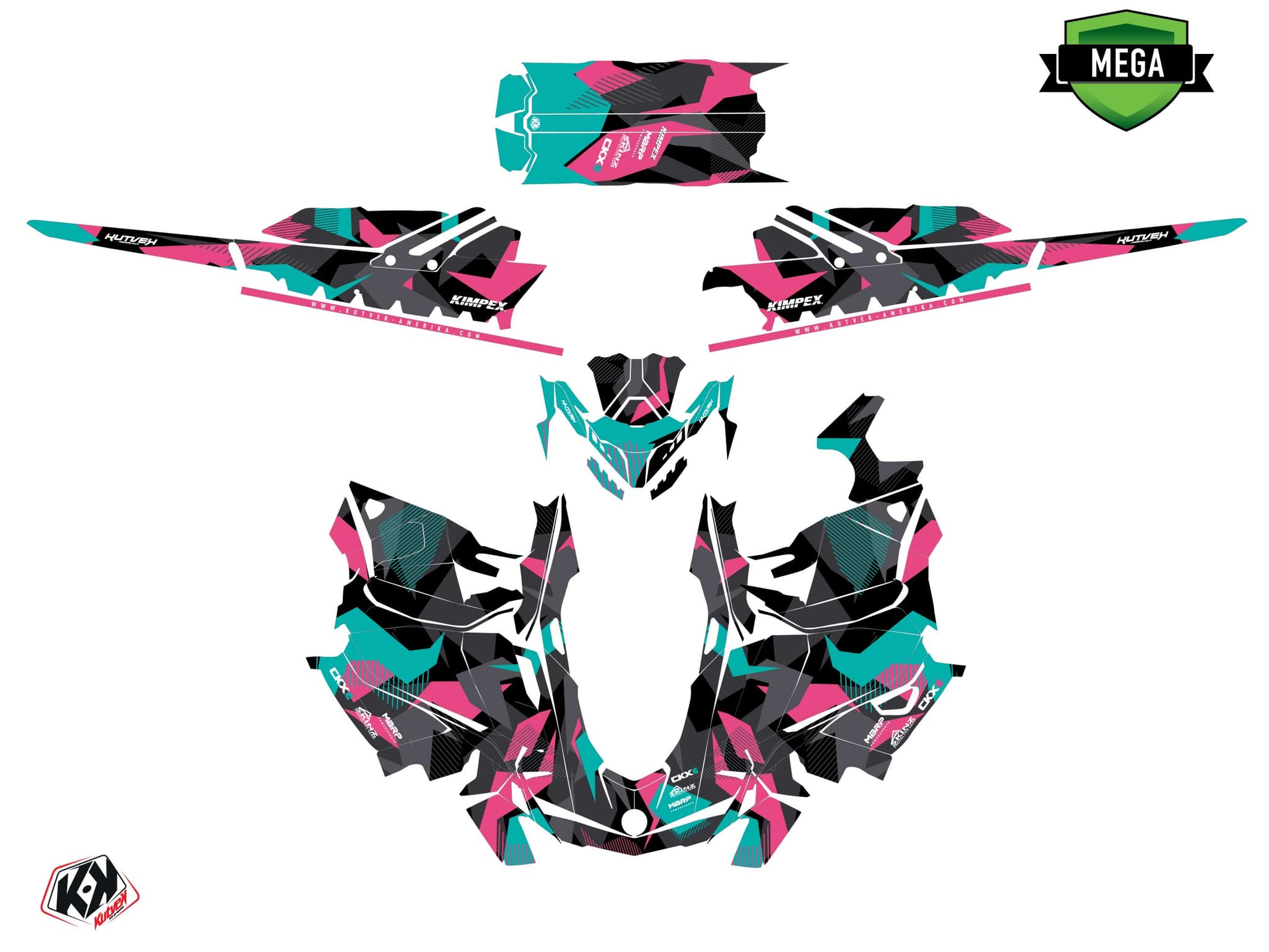 Kit graphique Motoneige SKIDOO MXZ BLIZZARD 800R E-TEC UNIT Rose | Skidoo | Kutvek - View 4