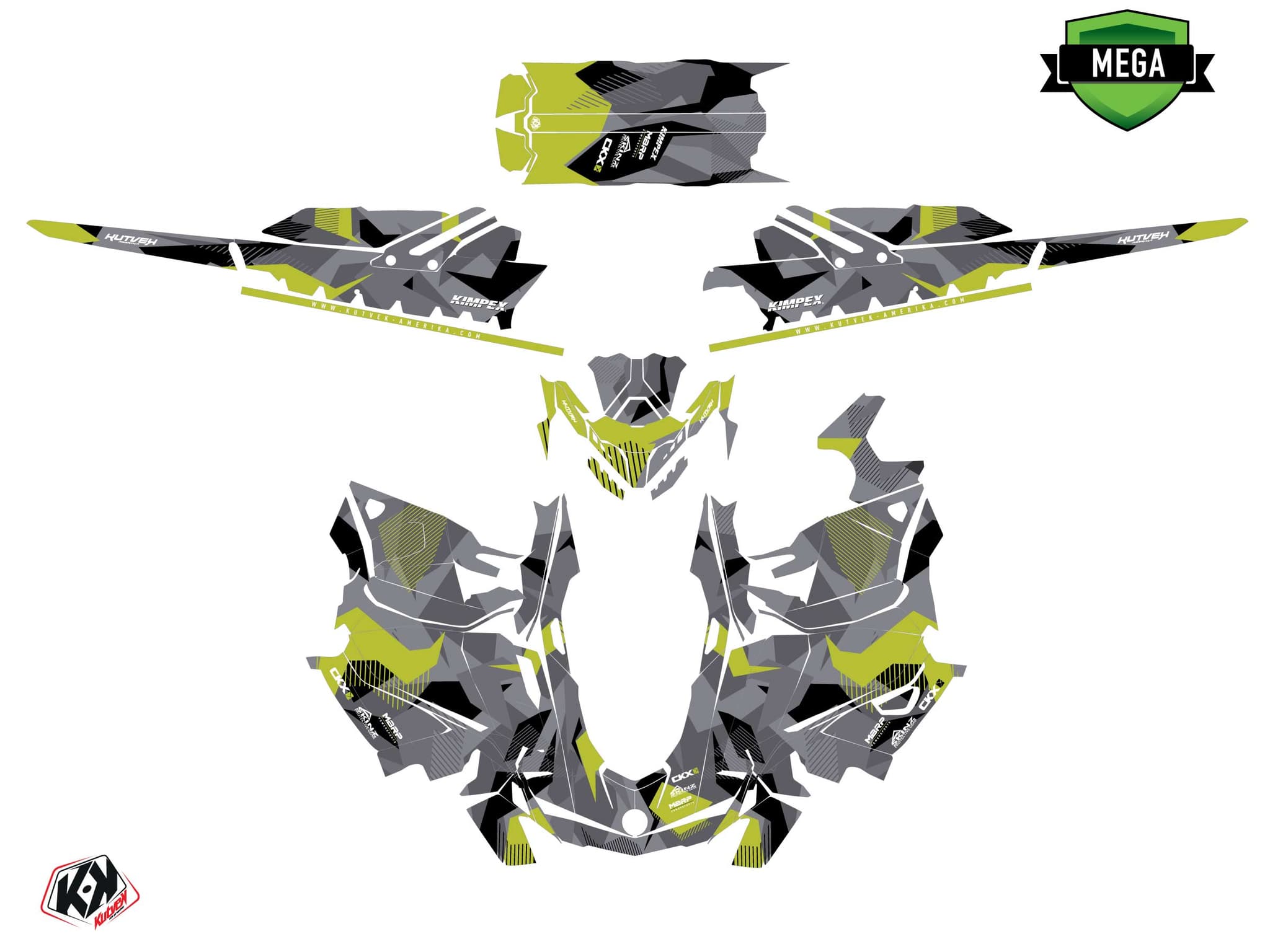 Kit graphique Motoneige SKIDOO MXZ TNT 600R E-TEC UNIT Vert | Skidoo | Kutvek - View 4