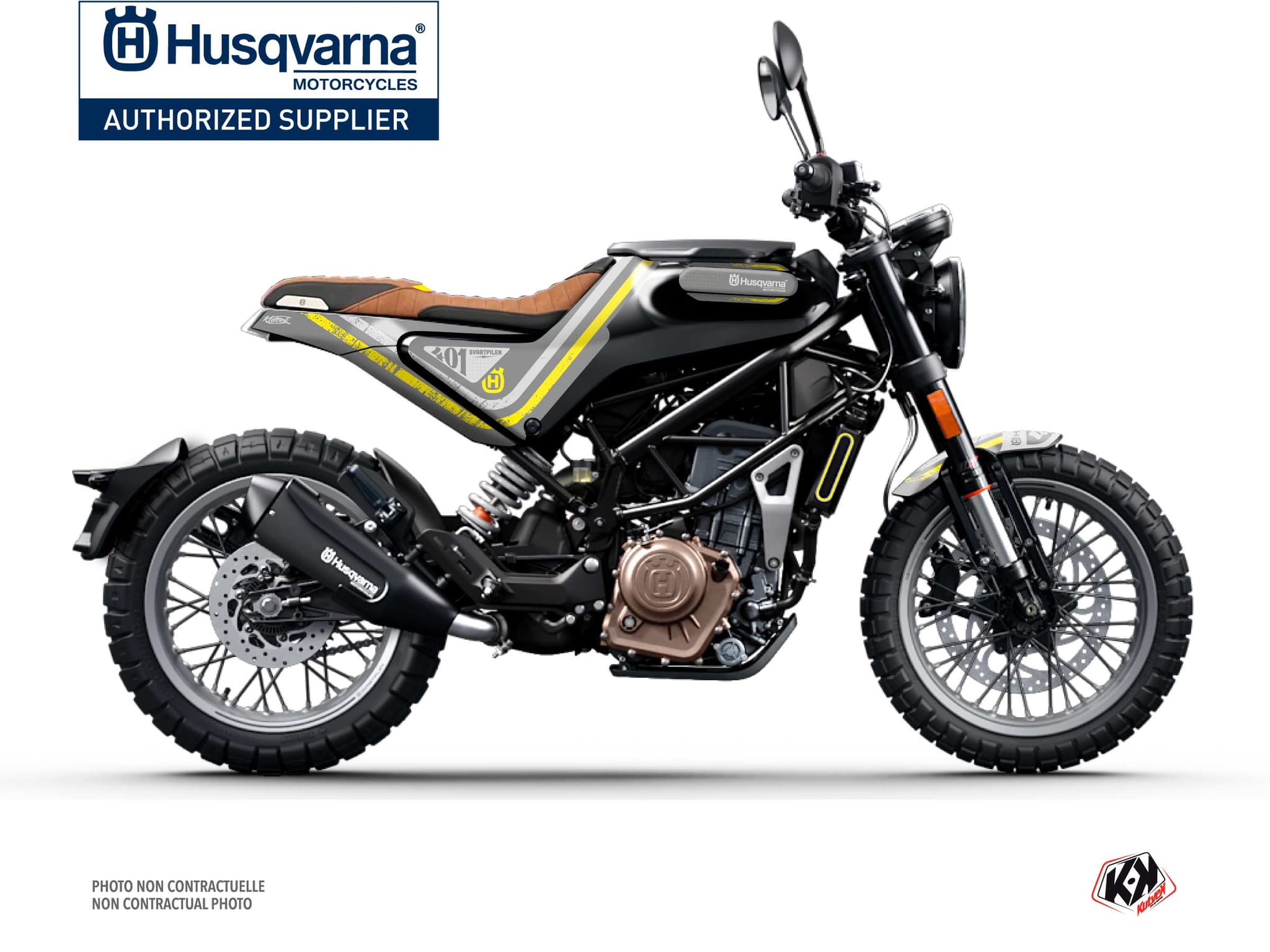 Kit Graphique Moto Skramb Husqvarna Svartpilen 401 Jaune