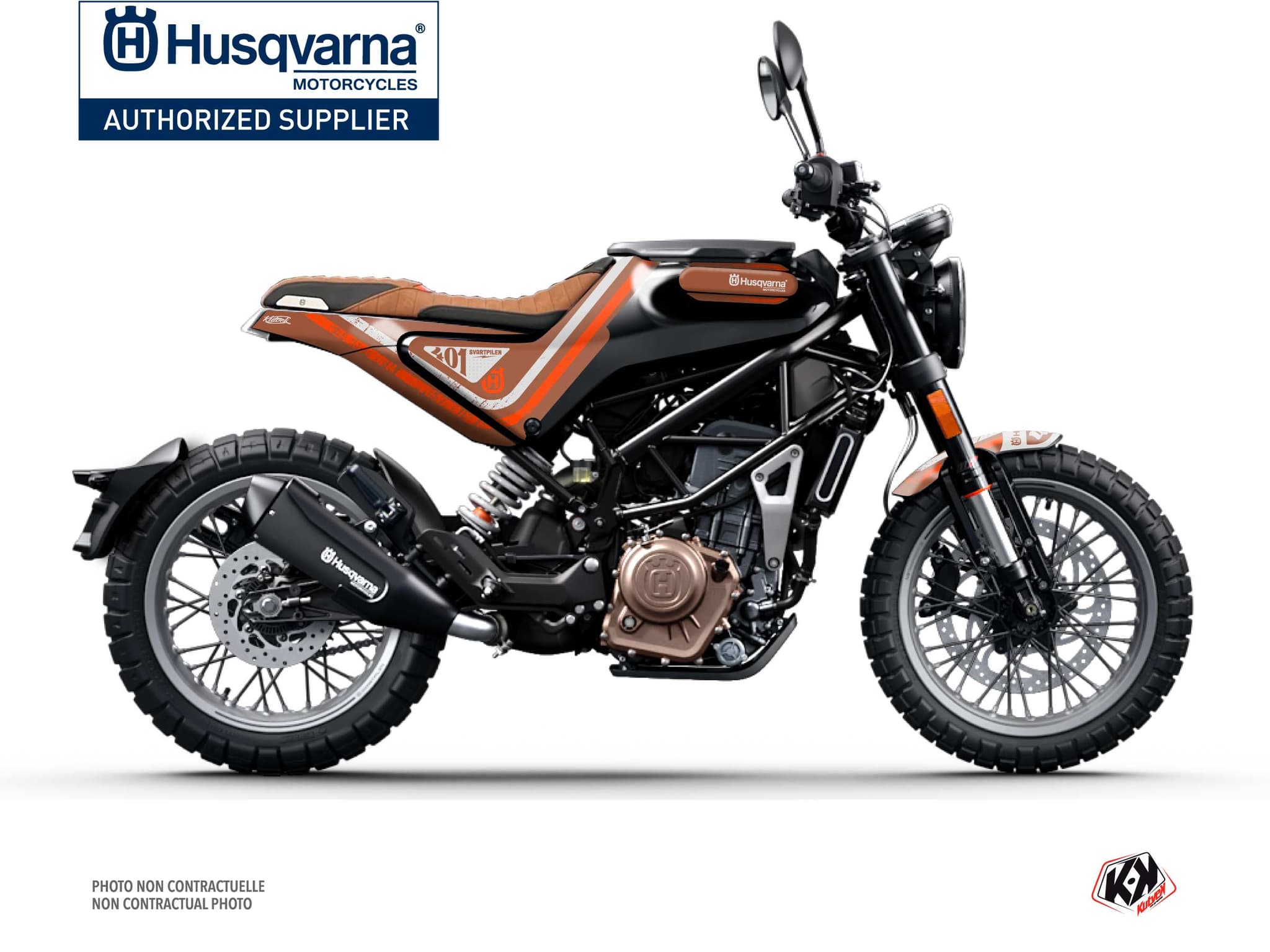 Kit Graphique Moto Skramb Husqvarna Svartpilen 401 Orange