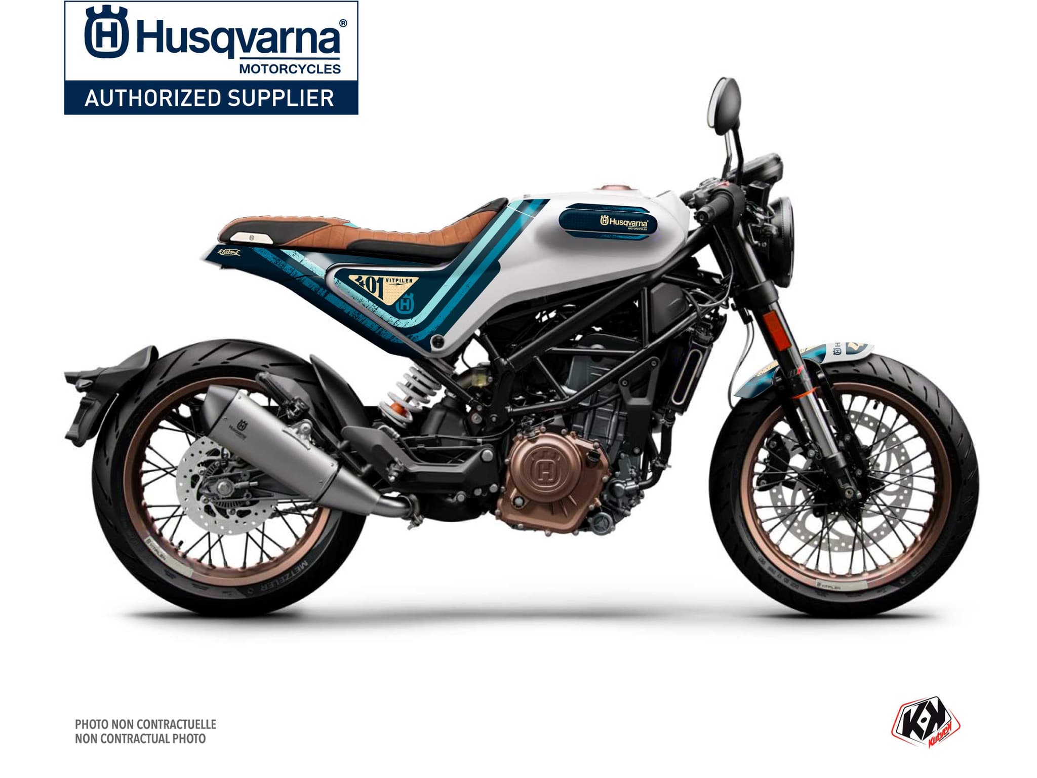 Kit Graphique Moto Skramb Husqvarna Vitpilen 401 Bleu