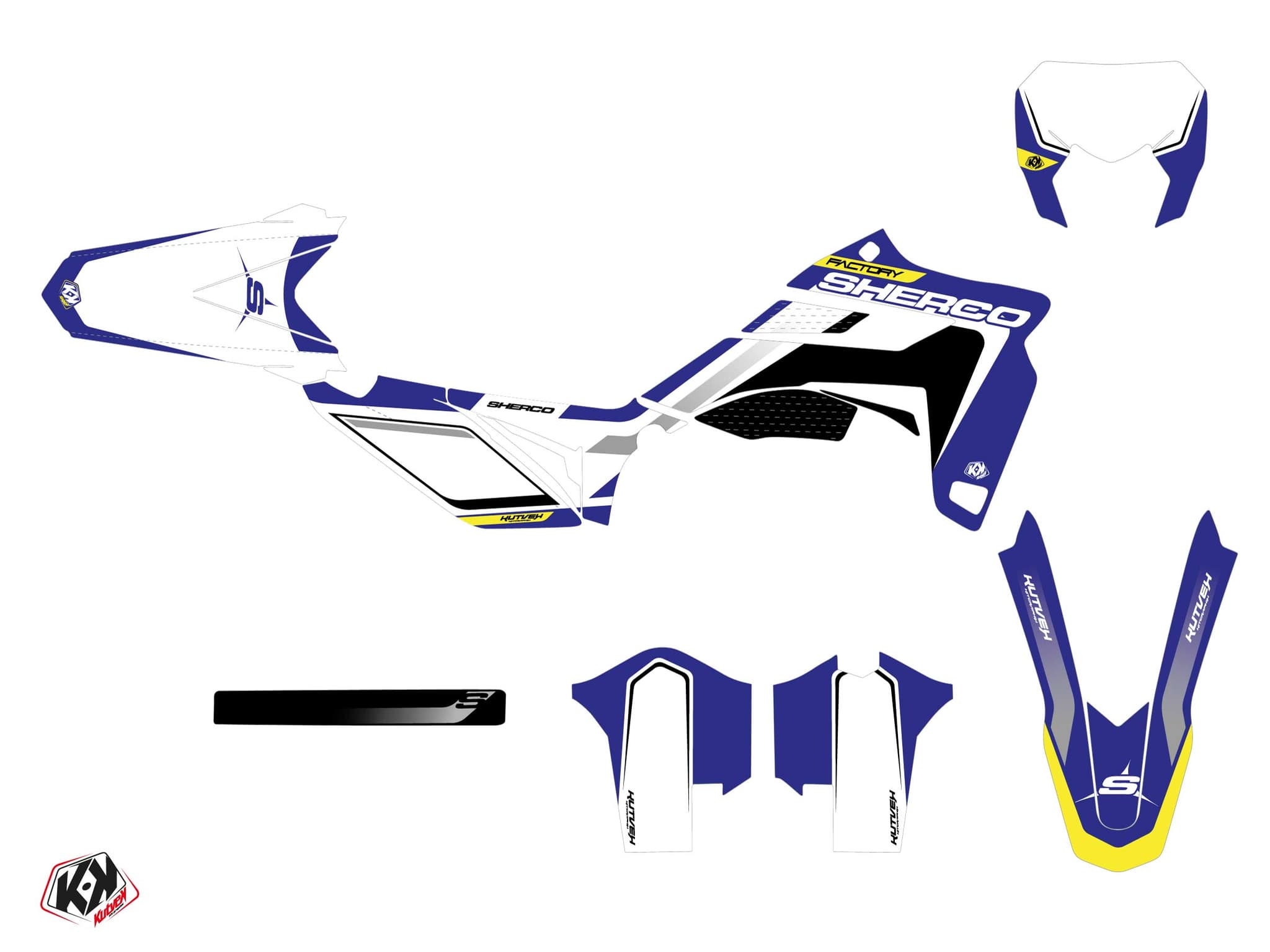 kit graphique 50cc skratch sherco se 50 bleu | Sherco | Kutvek - View 2